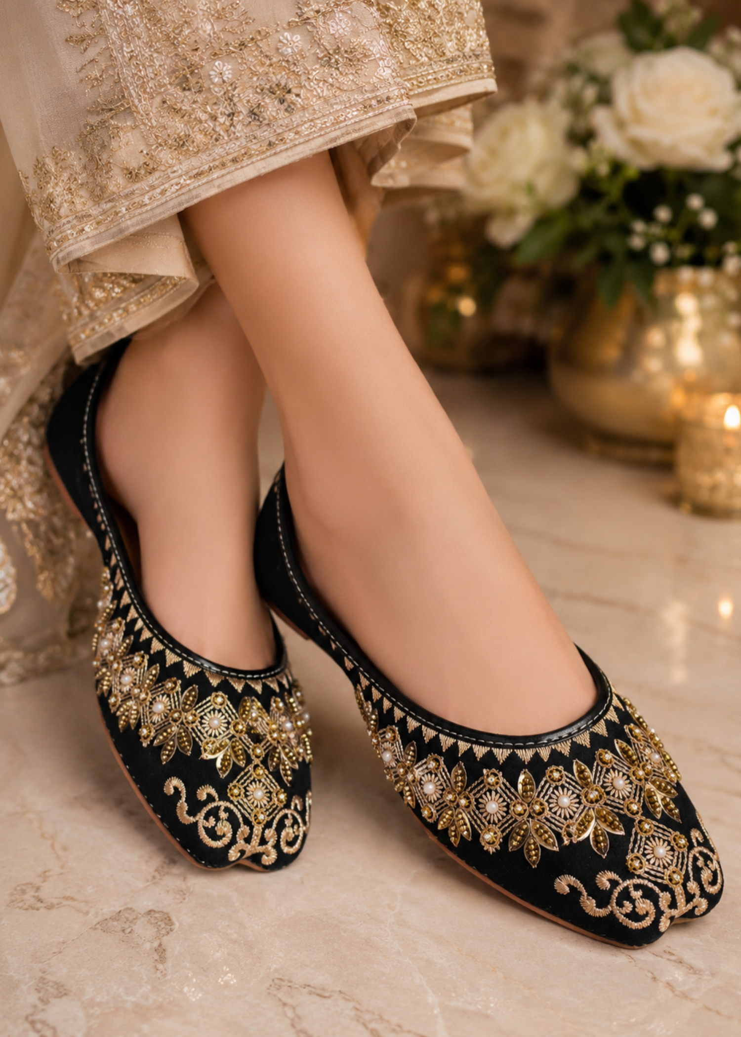 Khussa in Black by - High Quality Women Khussa TCG6760