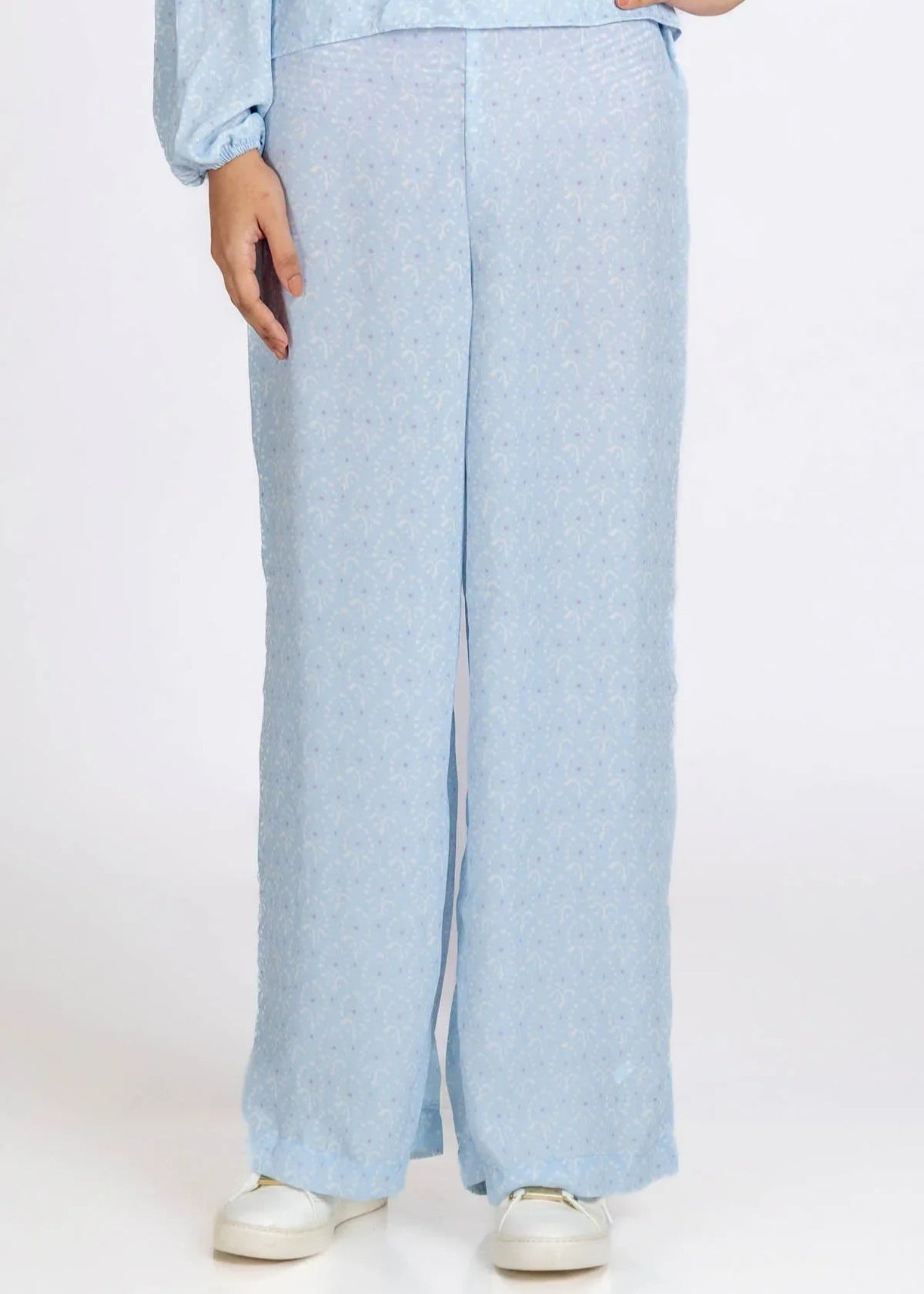 polyester Trousers in Light blue