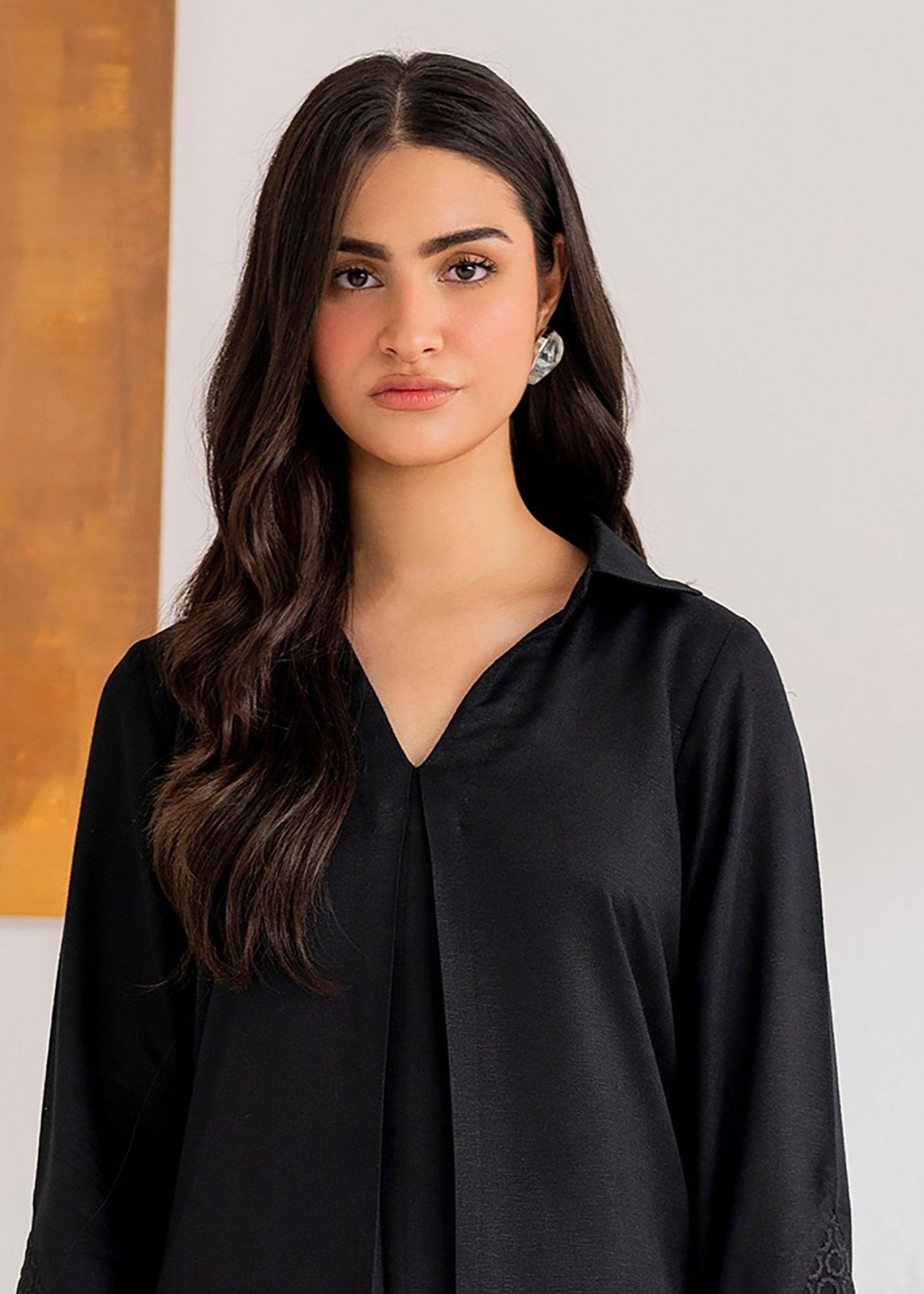 silk karandi Kurta Set in Black
