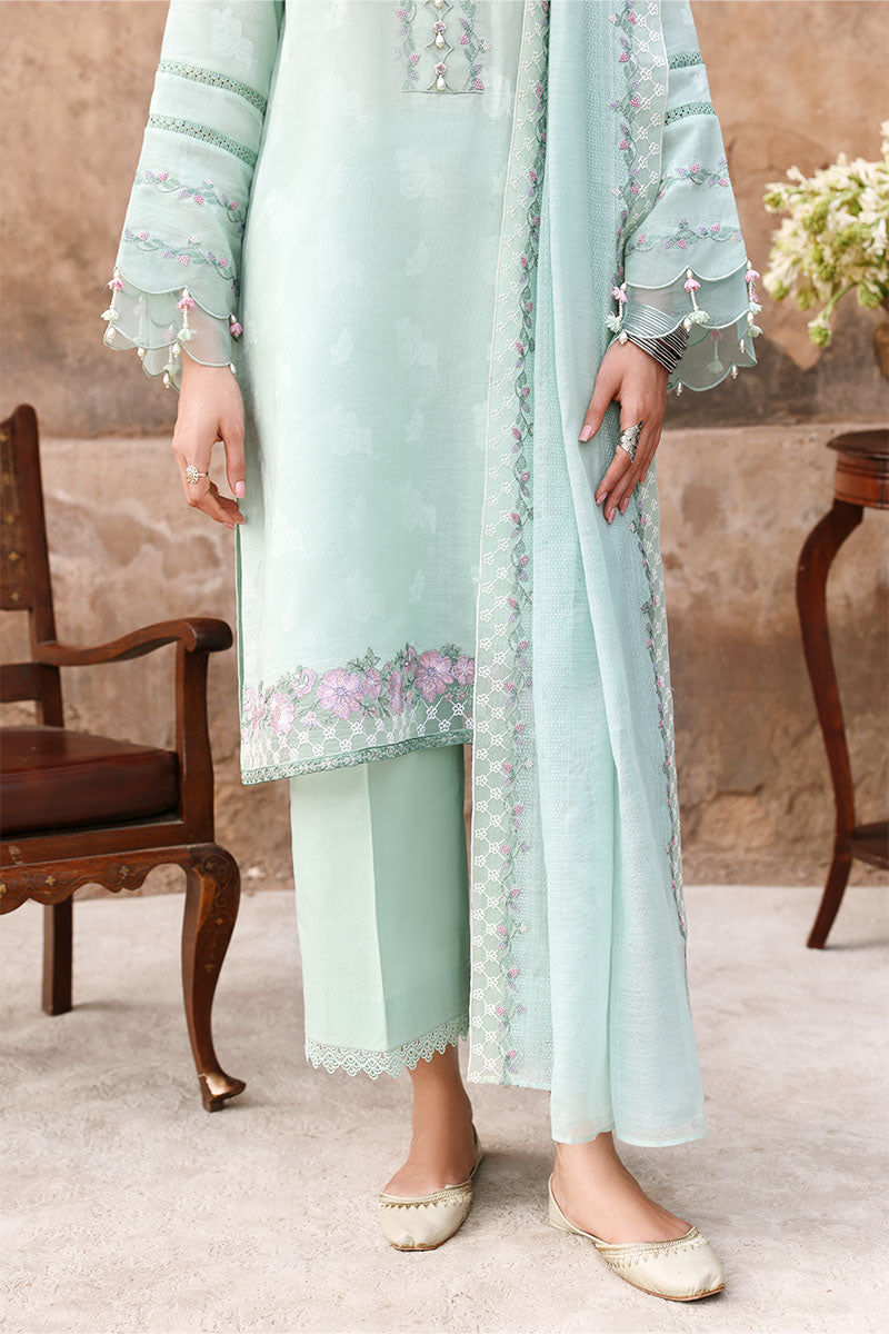 Festive – Misty Mint - Embroidered Lawn
