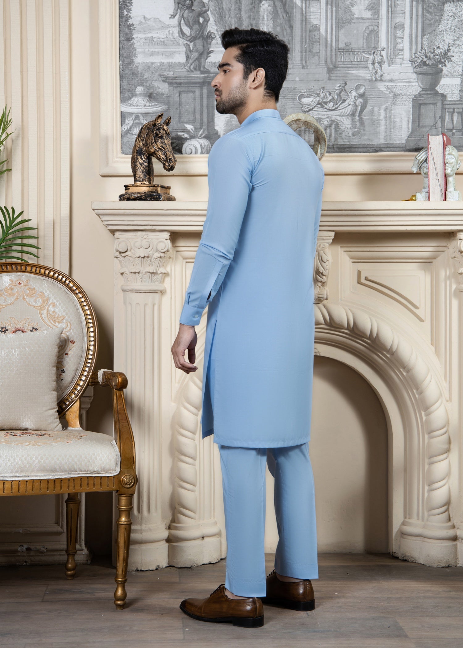 wash & wear Kurta Set in Sky
