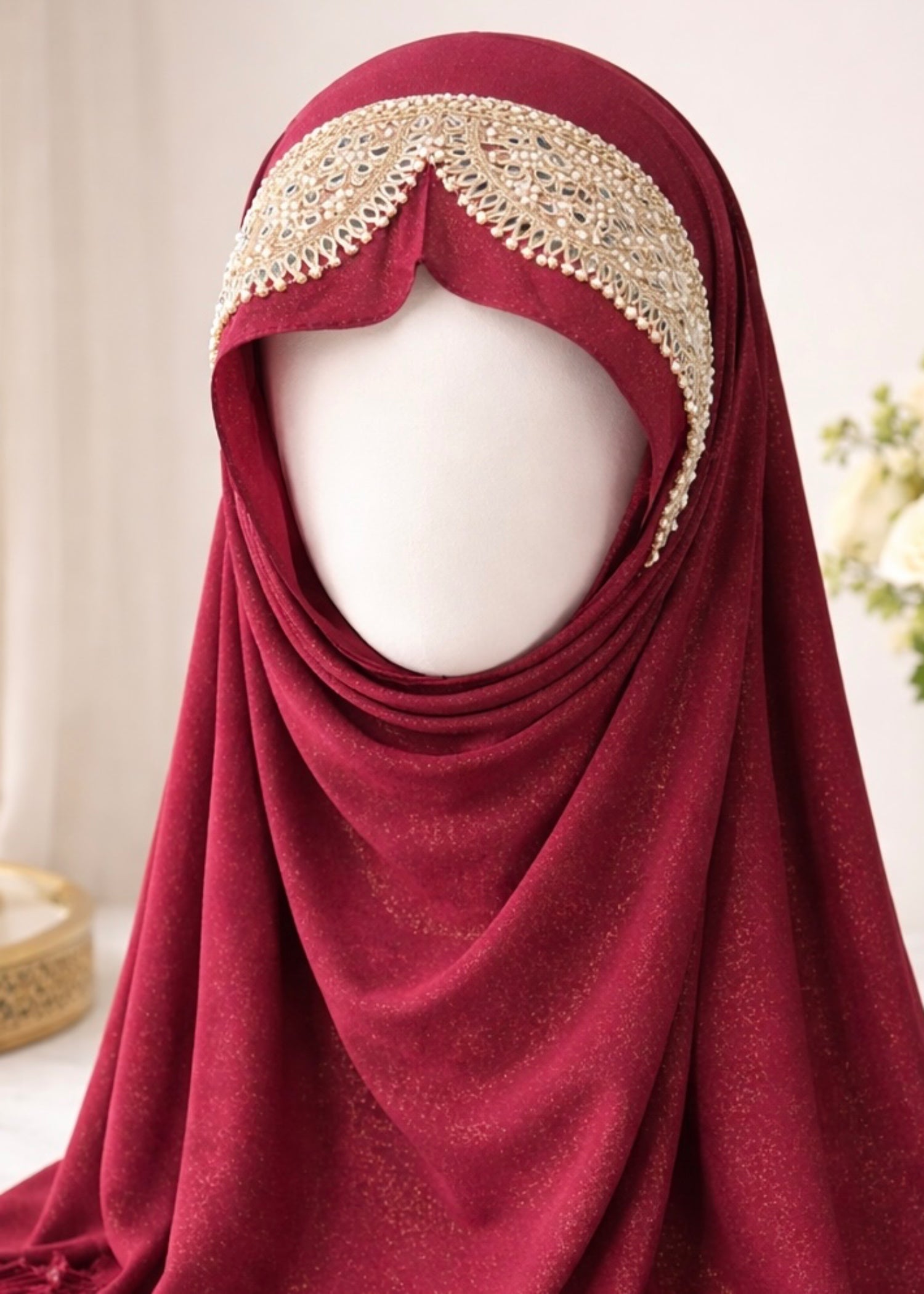 georgette chiffon Hijab in Maroon