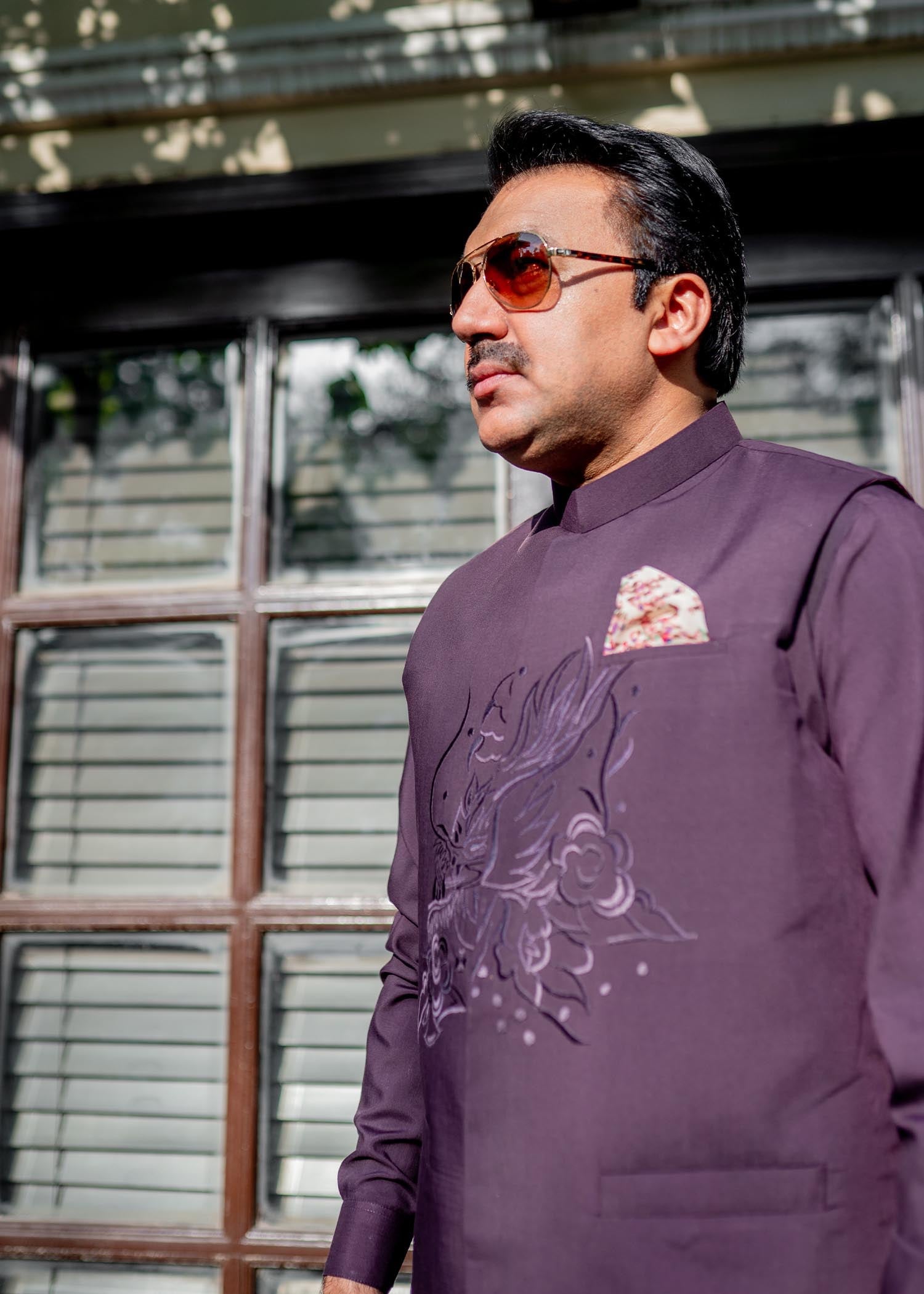 cotton Waistcoat in Plum