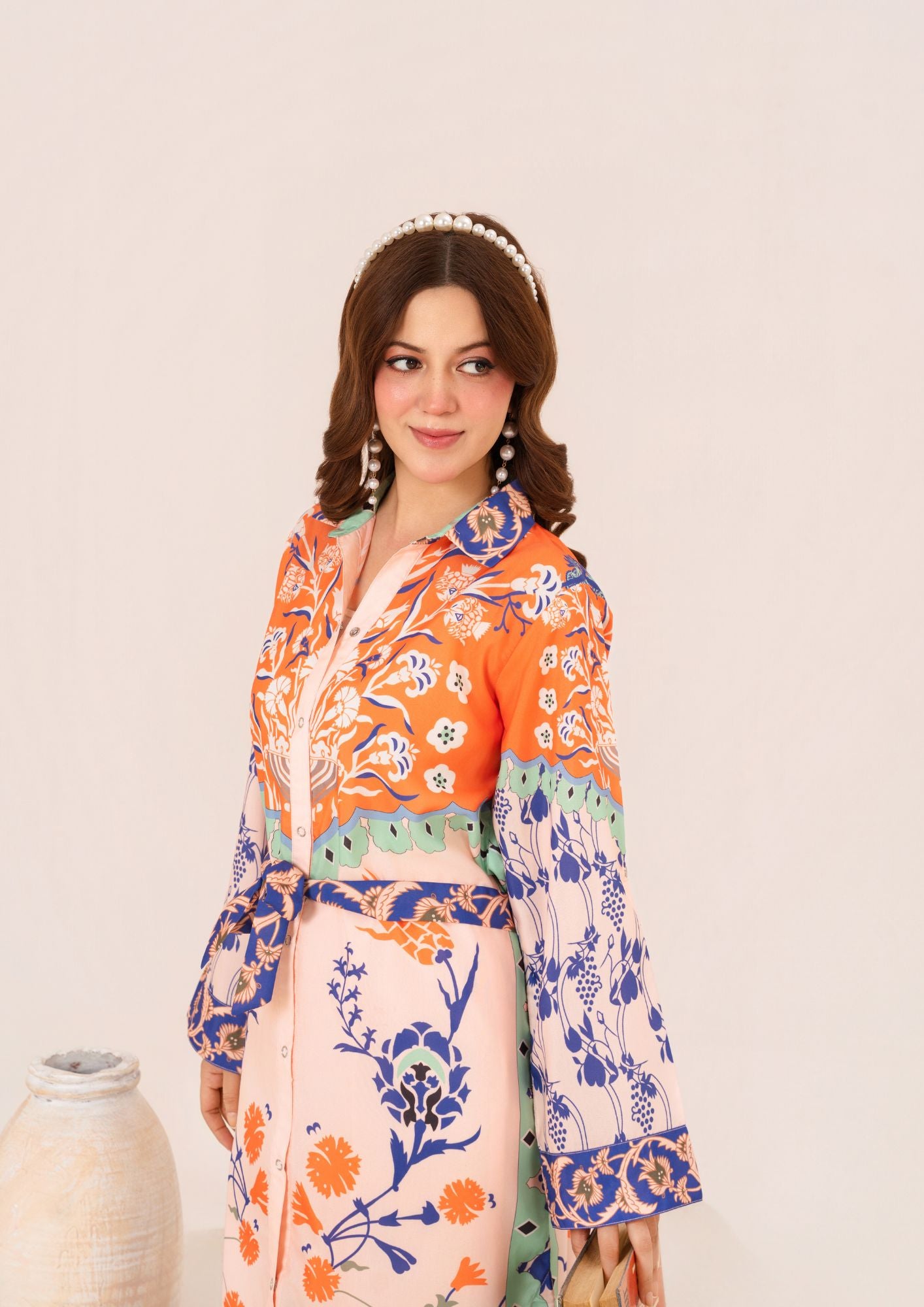 swiss cotton Kurta Set in Aquamarine