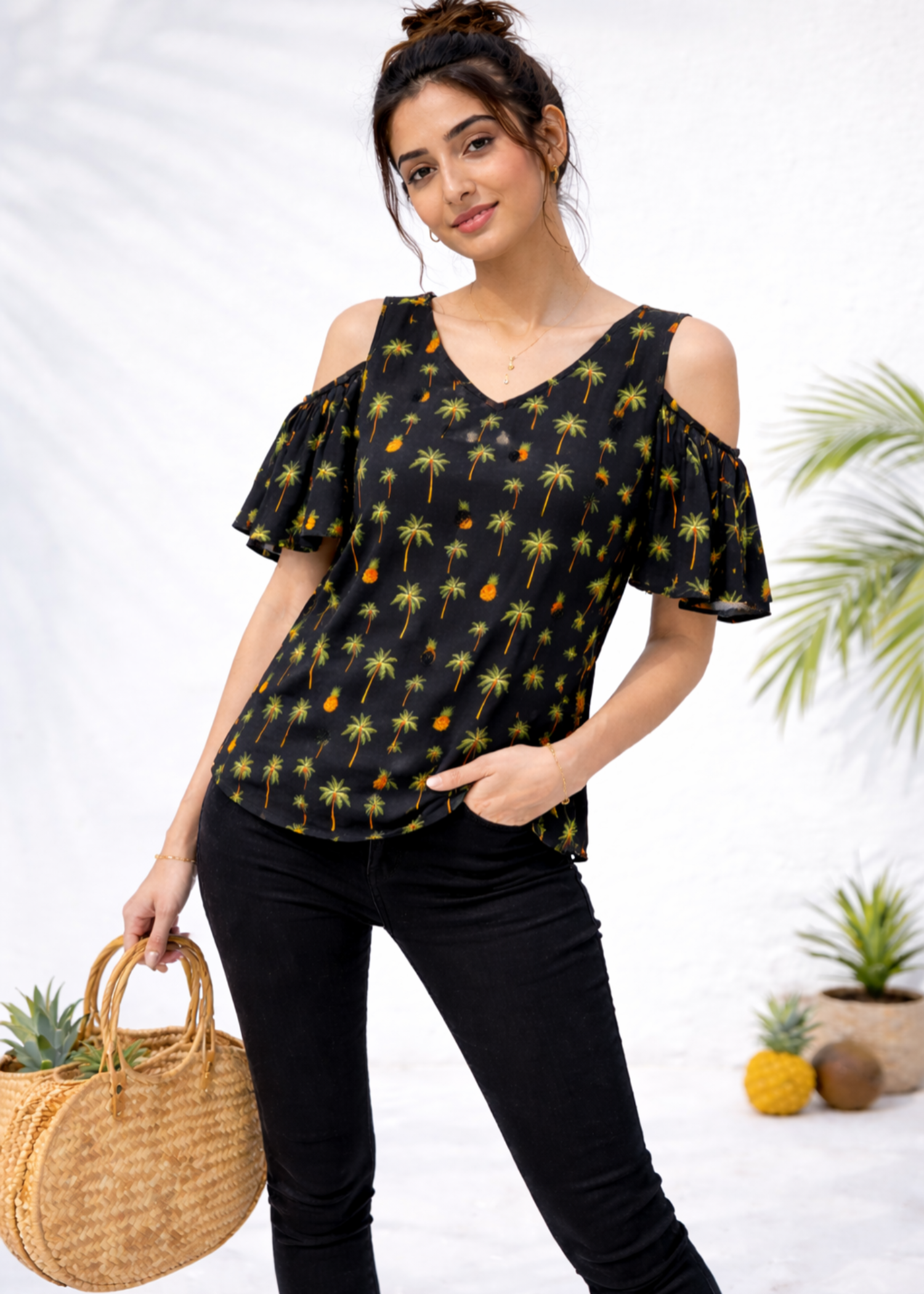 chiffon Tunic in Black