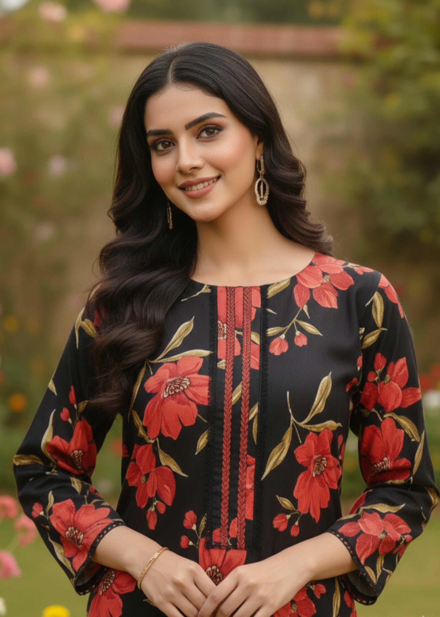 polyester crepe Co Ord Sets in Black, red
