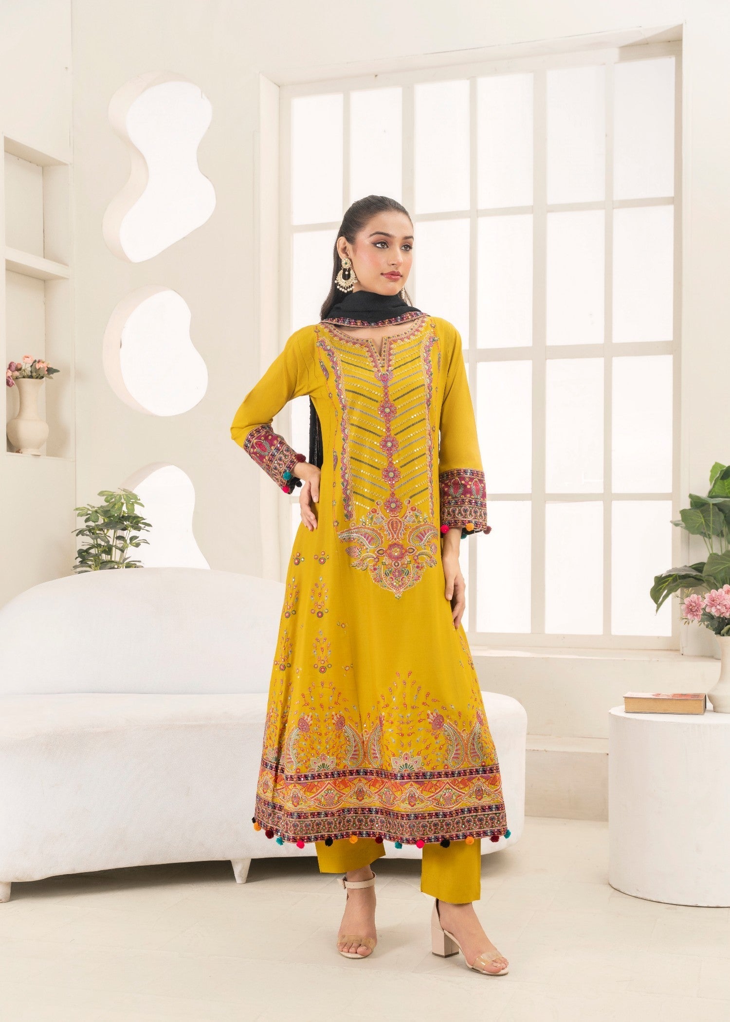 cotton Pishwas in Jasmine