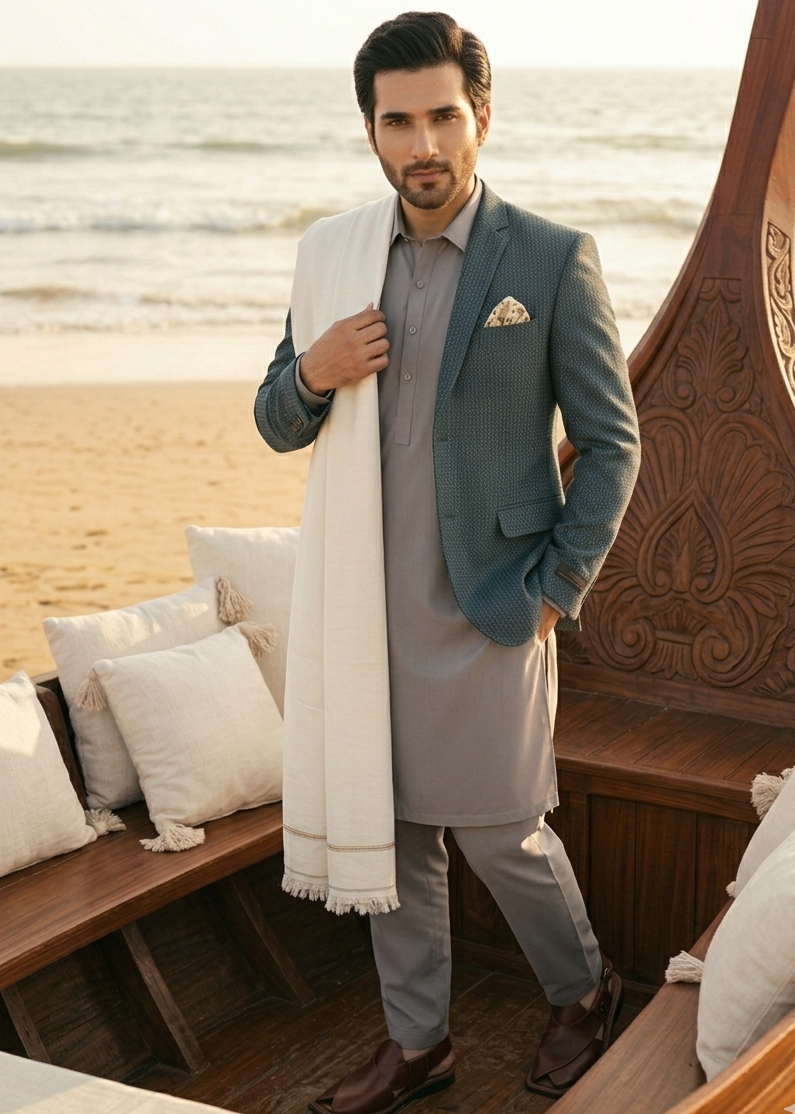 pure wool Blazer in Twilight blue