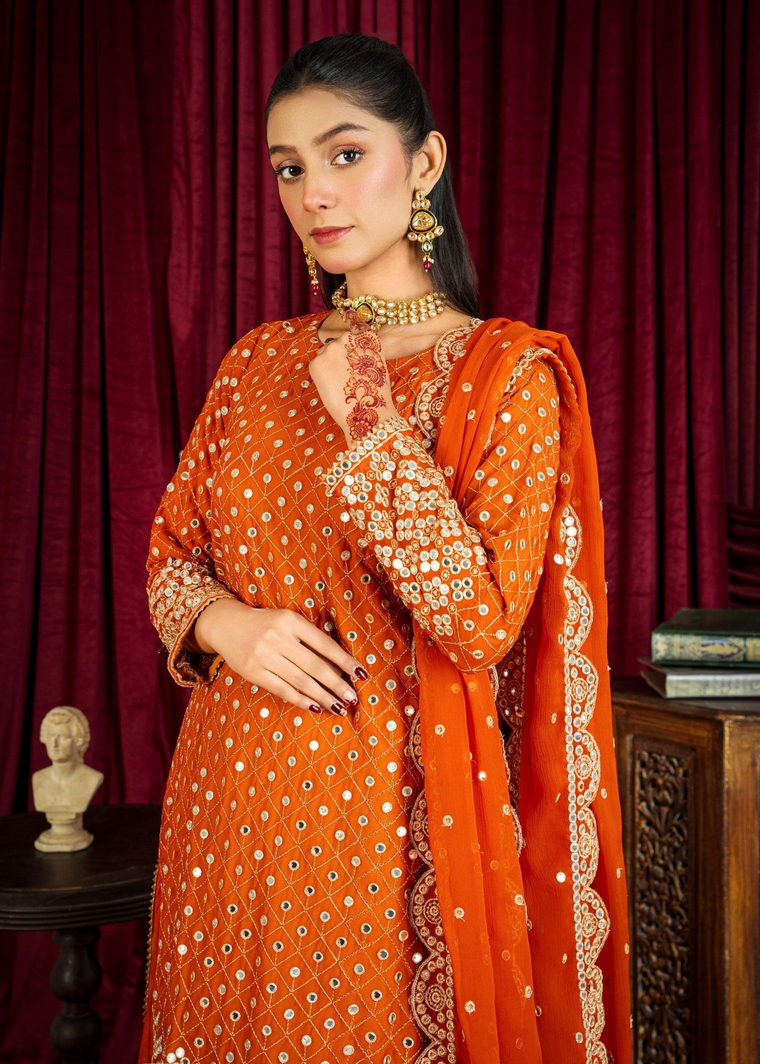 chiffon Sharara in Orange