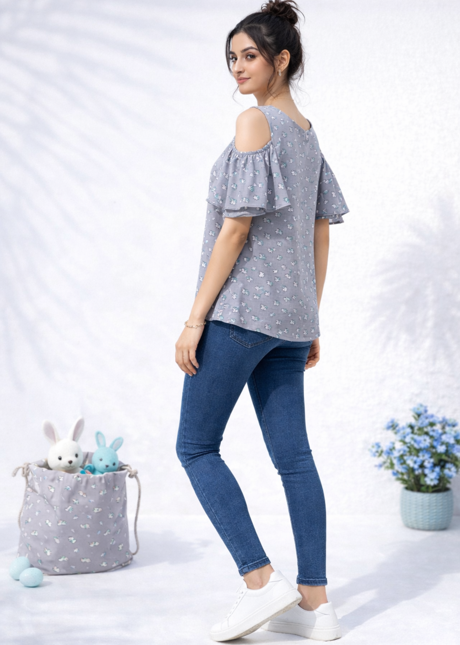 chiffon Tunic in Cool grey