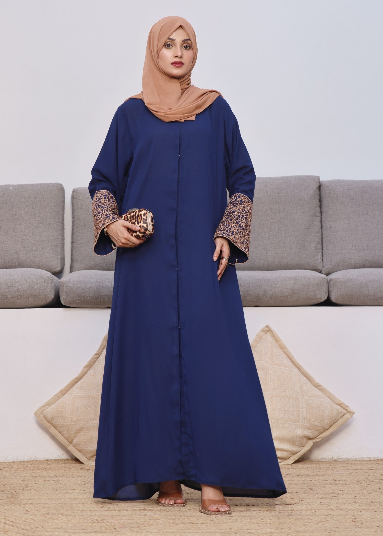georgette Abaya in Royal blue