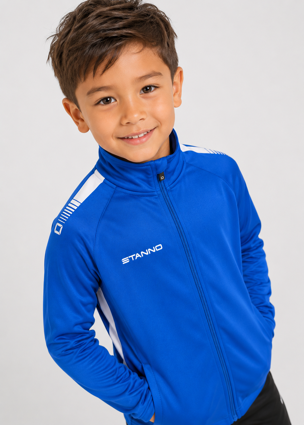 polyester Jacket in White, blue