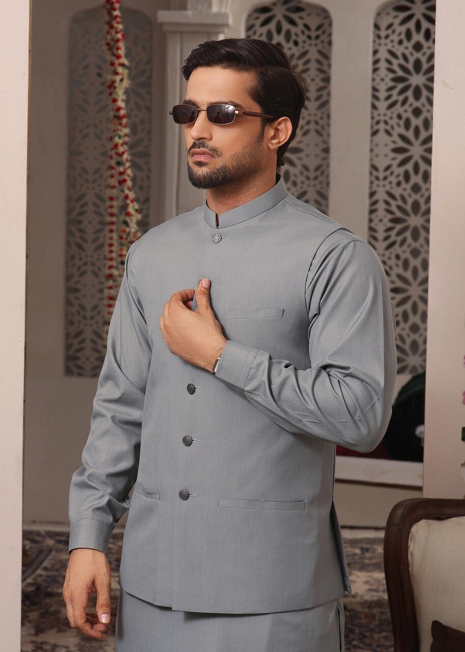 wash & wear Waistcoat in Slate grey