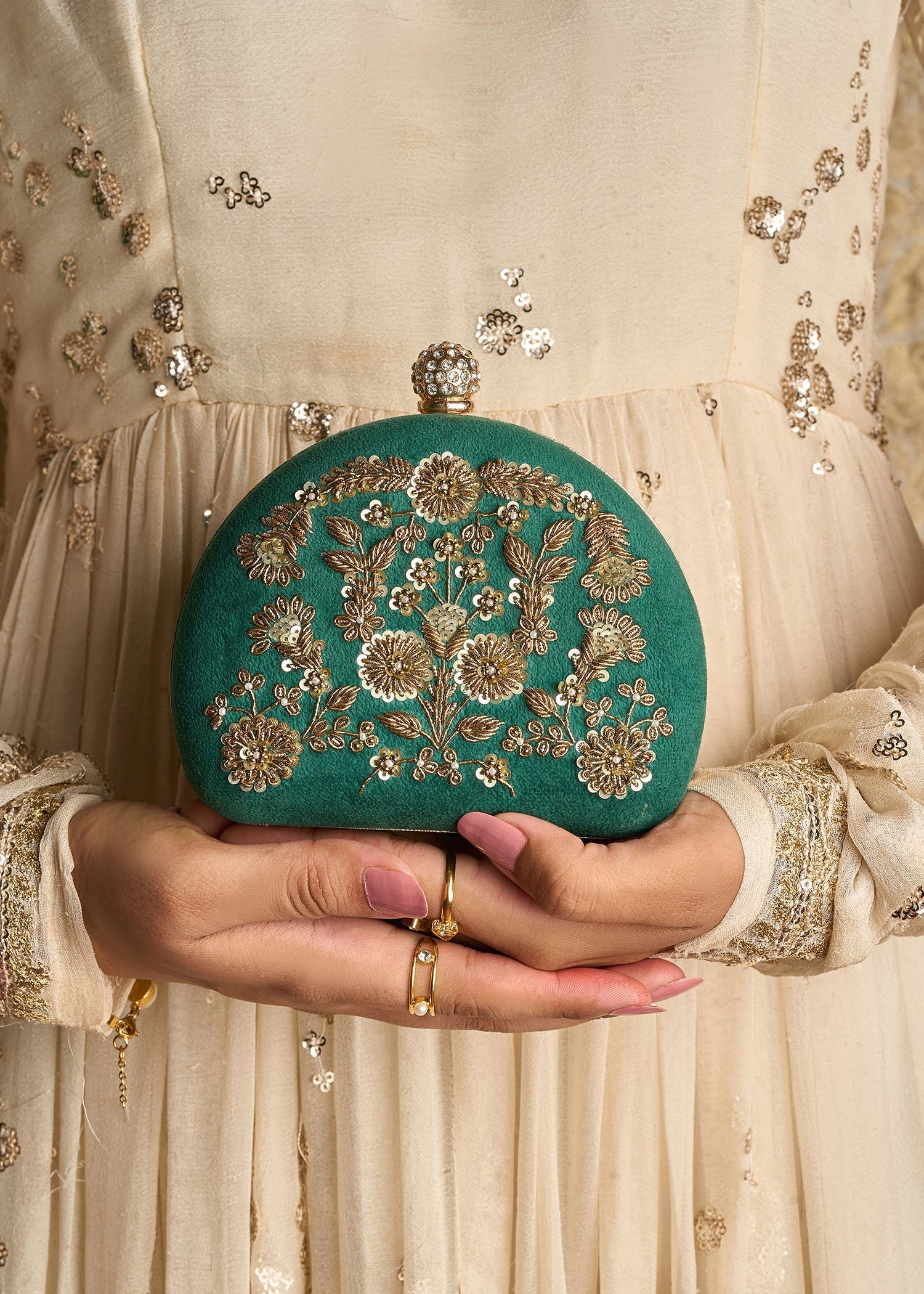Clutch in Green Color by - Trendy Women Clutch OSJ9445