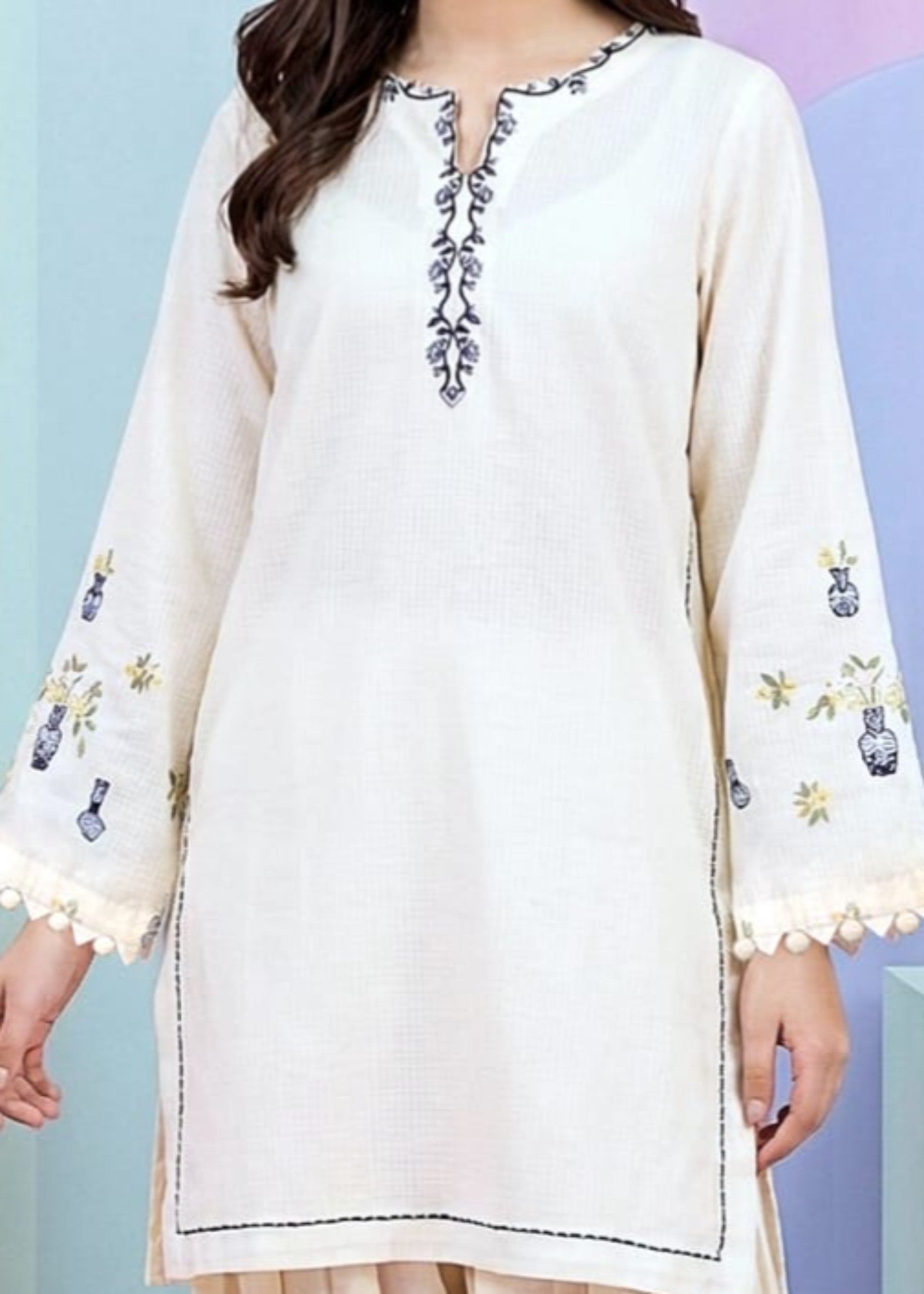 jacquard Co Ord Sets in Off-white