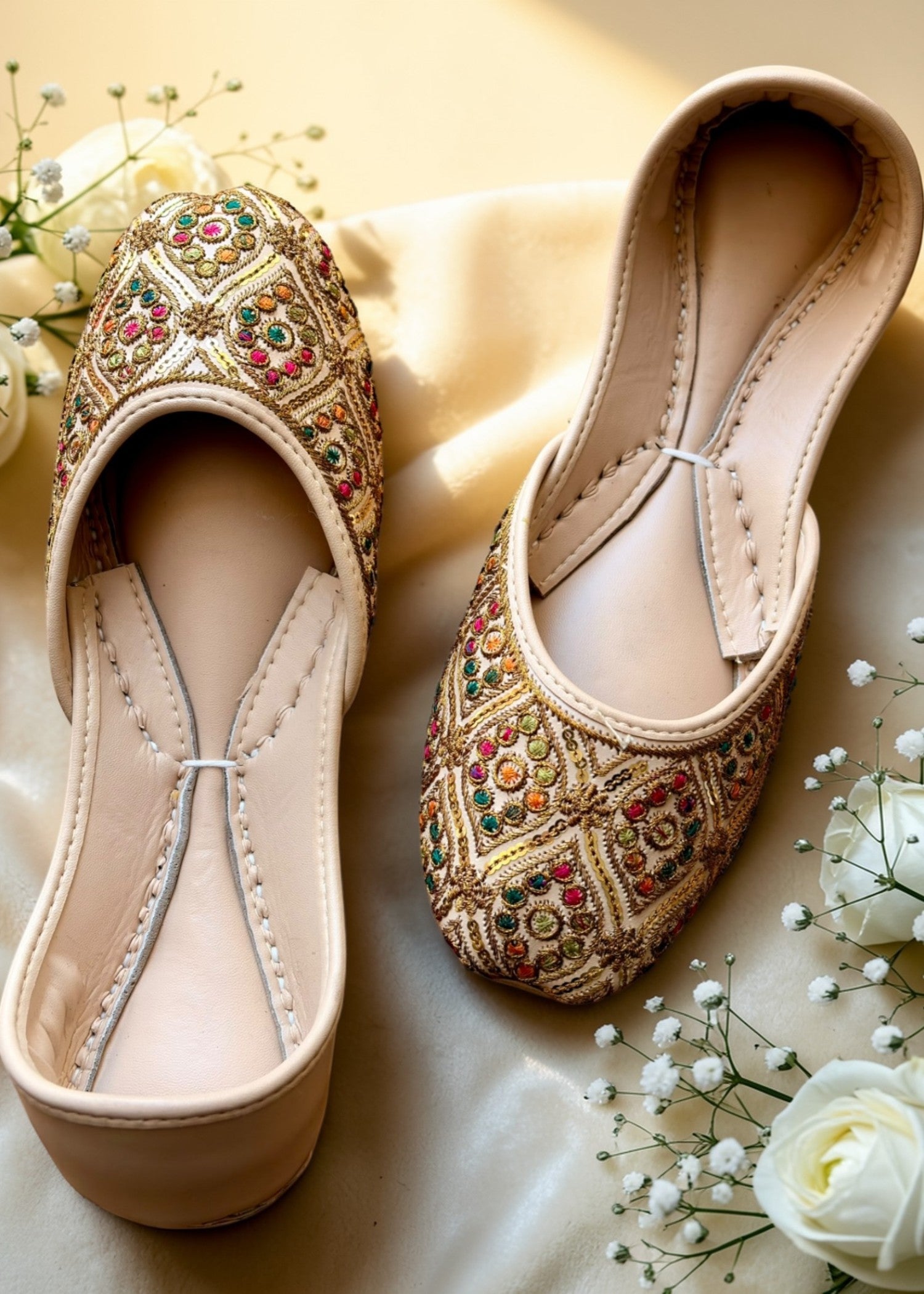 Khussa in Beige by - High Quality Women Khussa NYC1712
