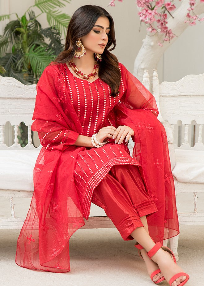 silk Unstitched in Red