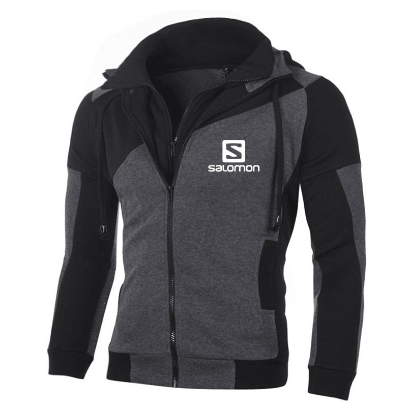 Side Slit Pocket Zipper Cardigan Hooded Sweater Coat