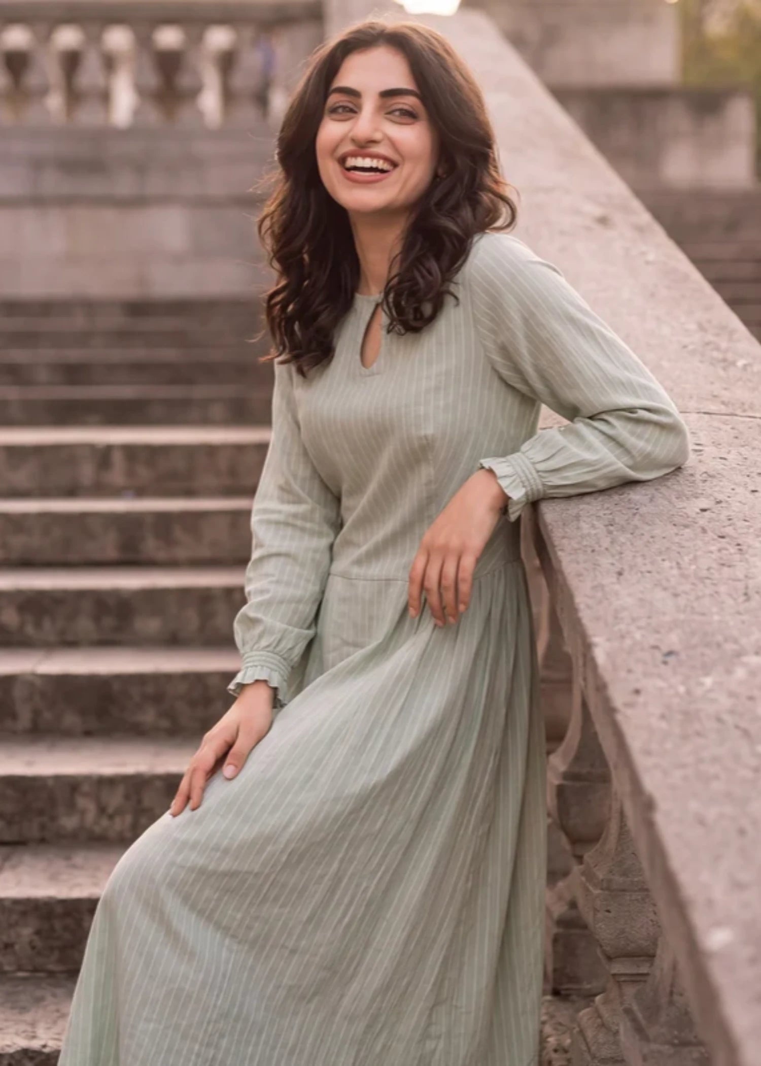 polyester Dress in Mint green