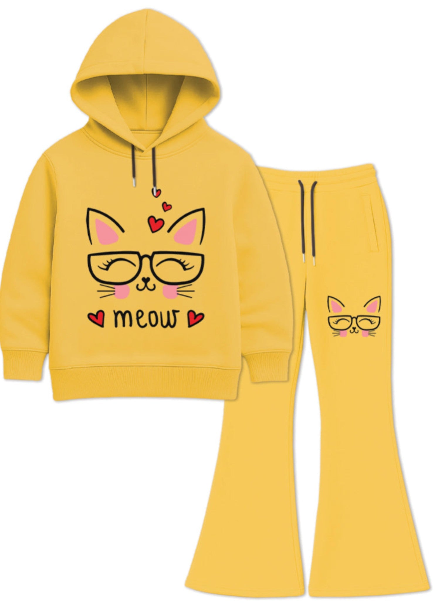 fleece Hoodie in Yellow