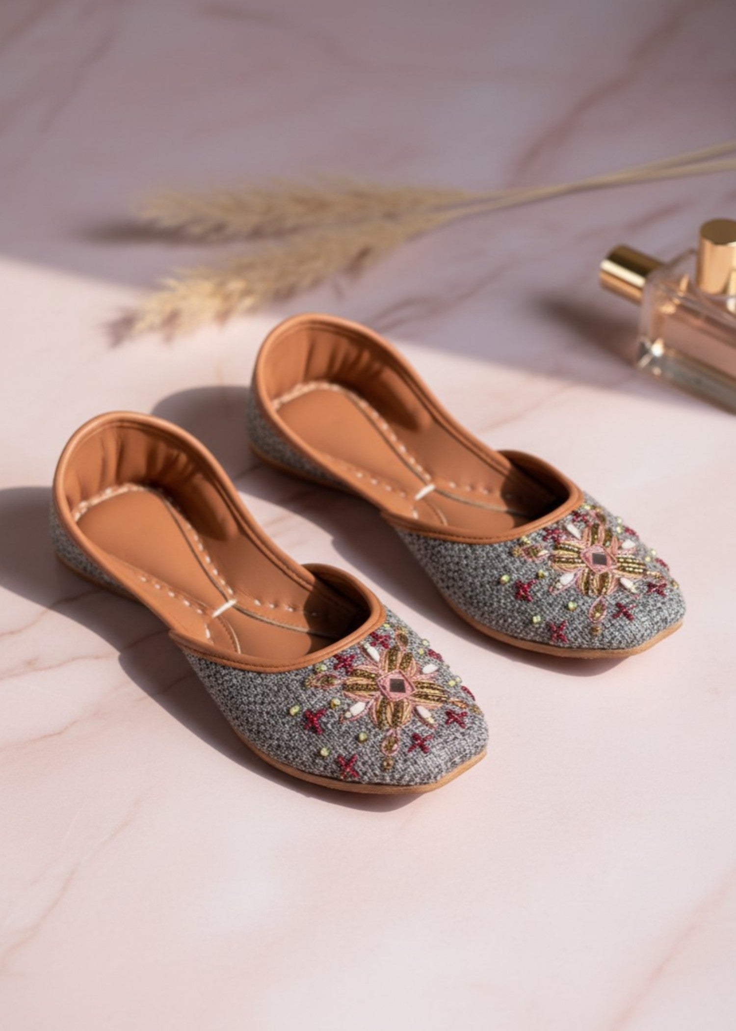 Khussa in Grey by - High Quality Women Khussa OWZ9578