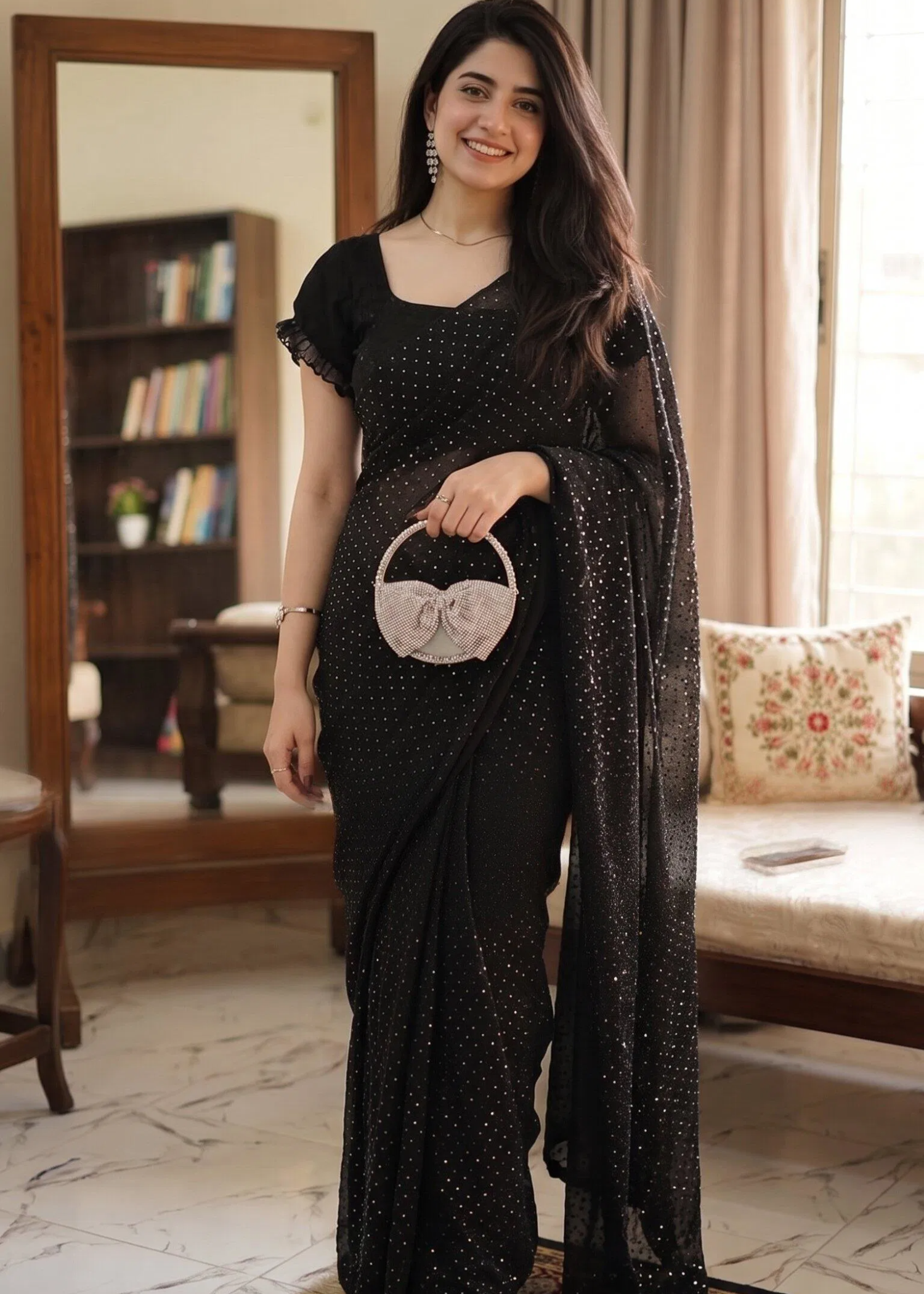 silk Saree in Black