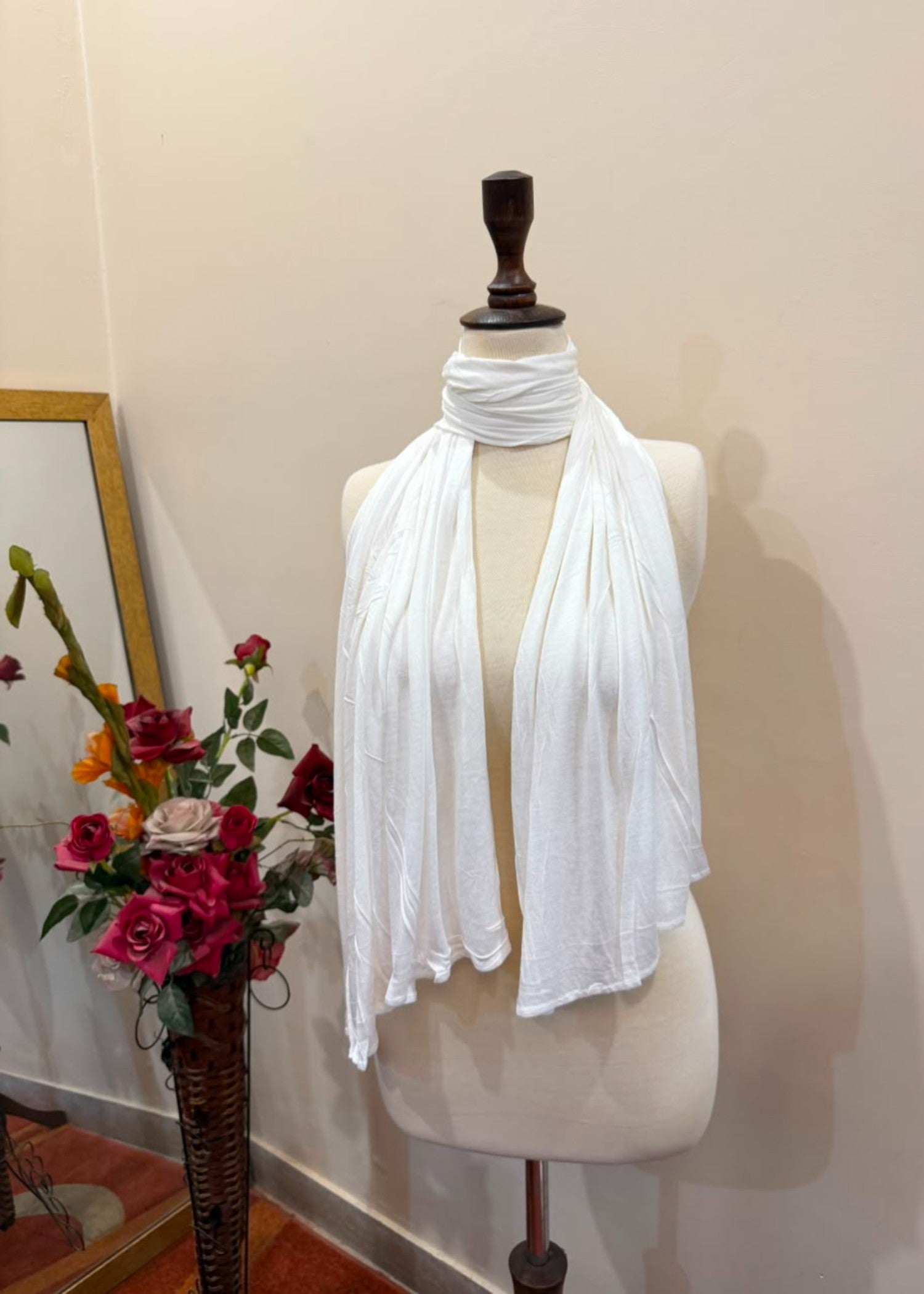 jersey knit Hijab in White