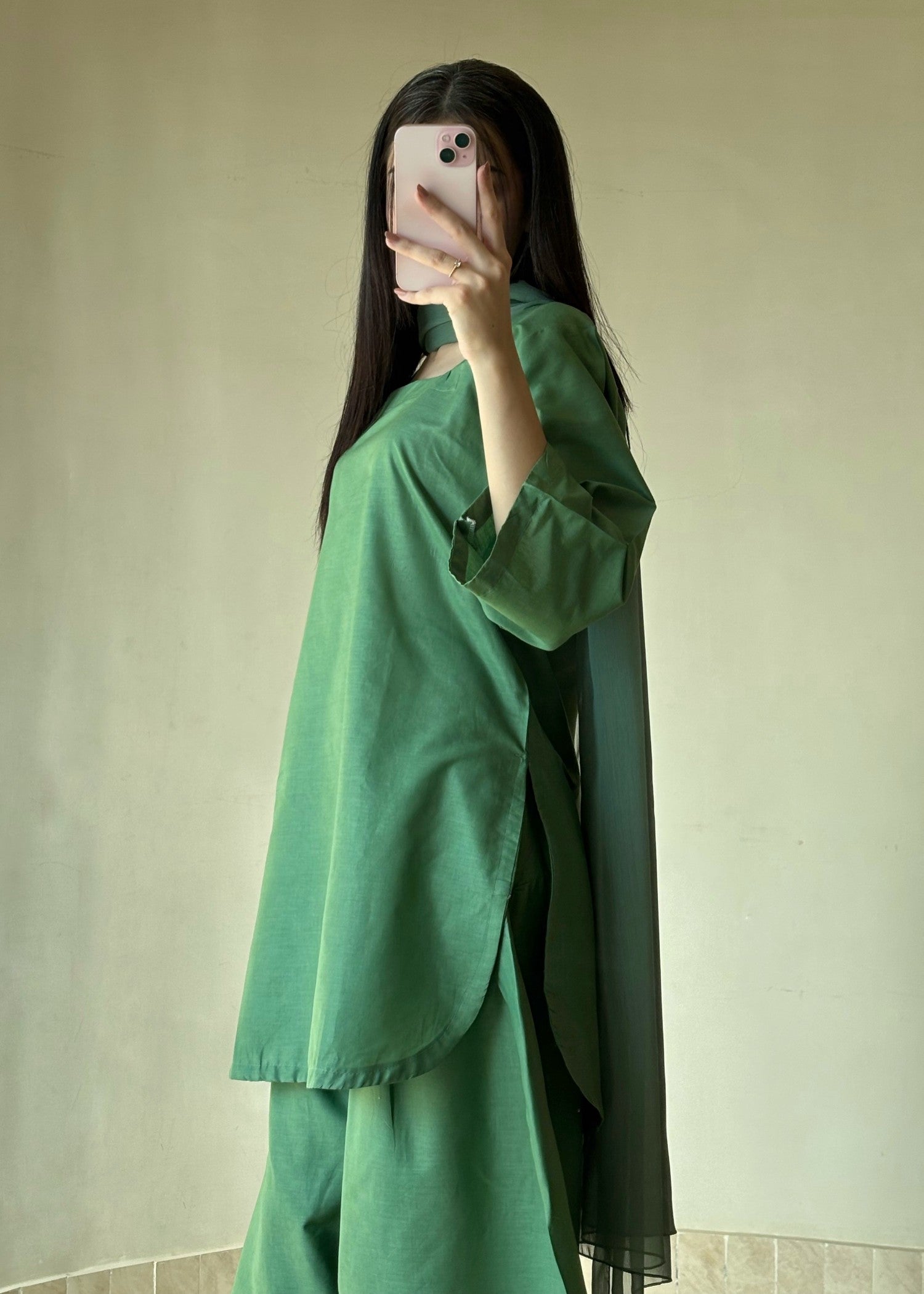 lawn Kurta Set in Pistachio green