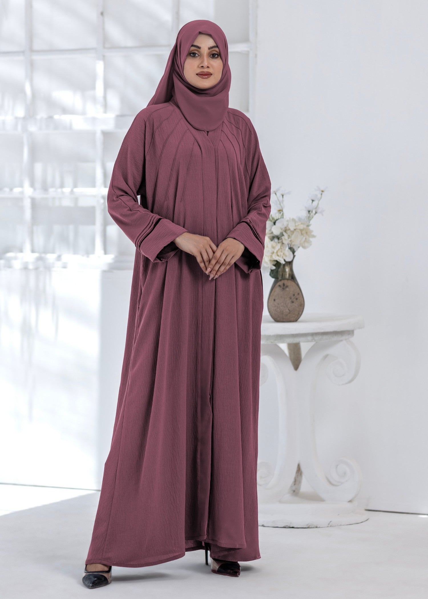 georgette Abaya in Plum