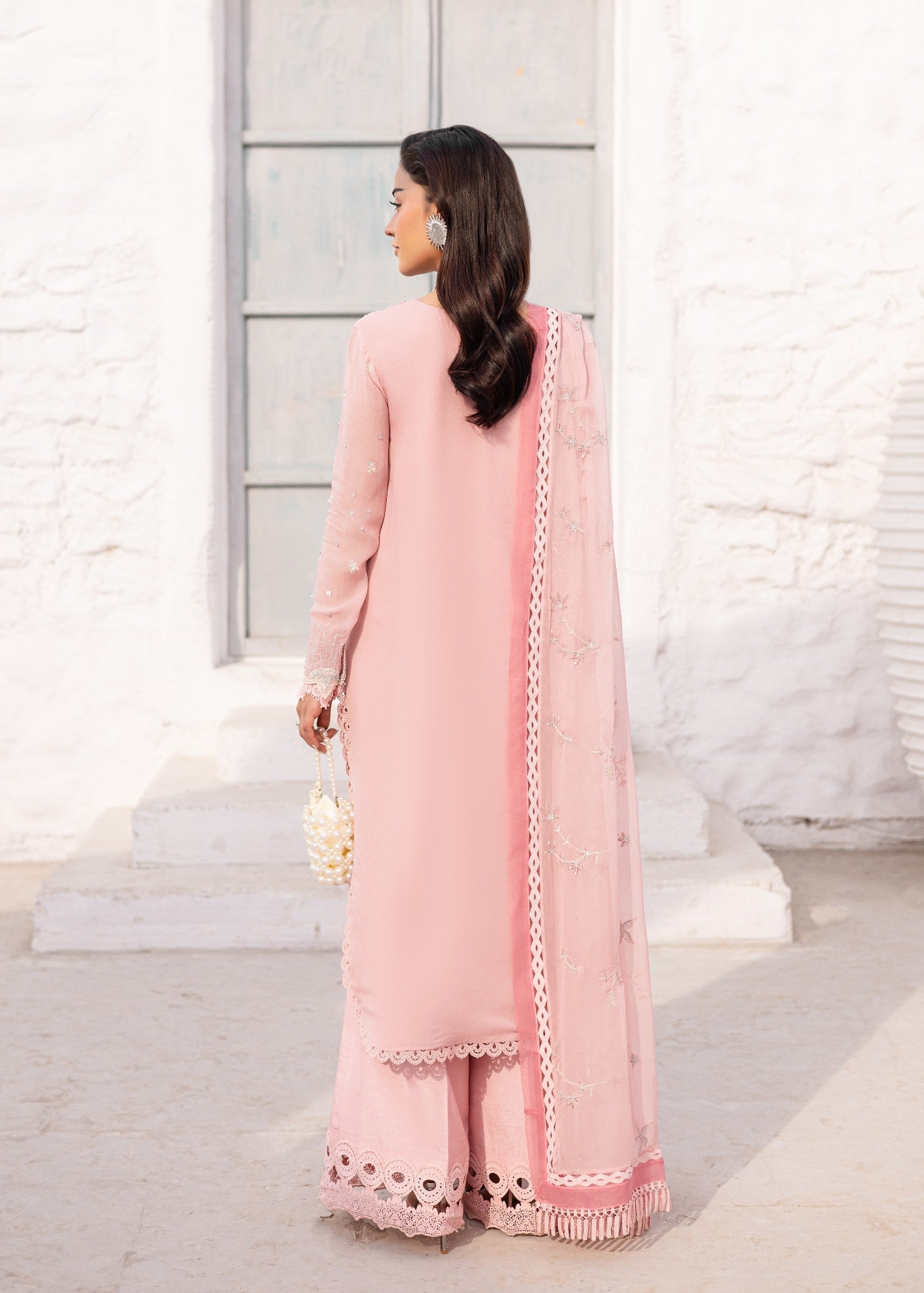 tussar silk Unstitched in Pink