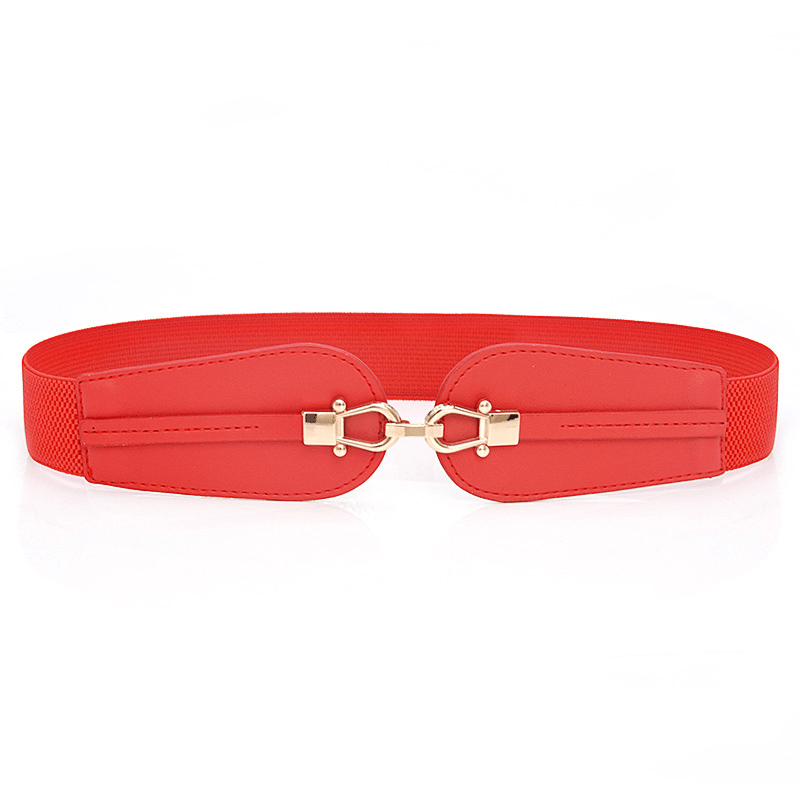 Women'S Elastic Waistband Fashion Stretch Wide Belt