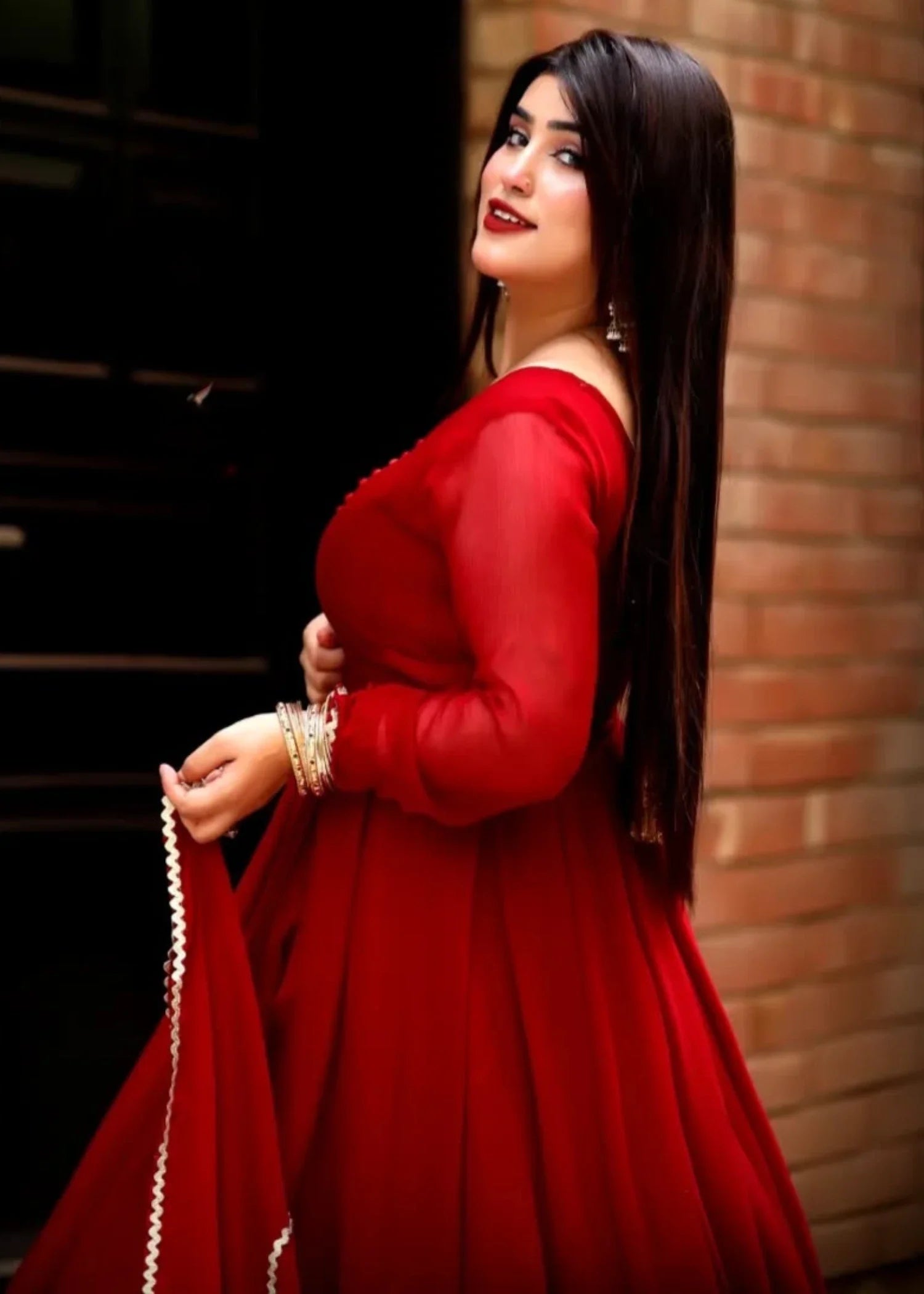chiffon Maxi in Red