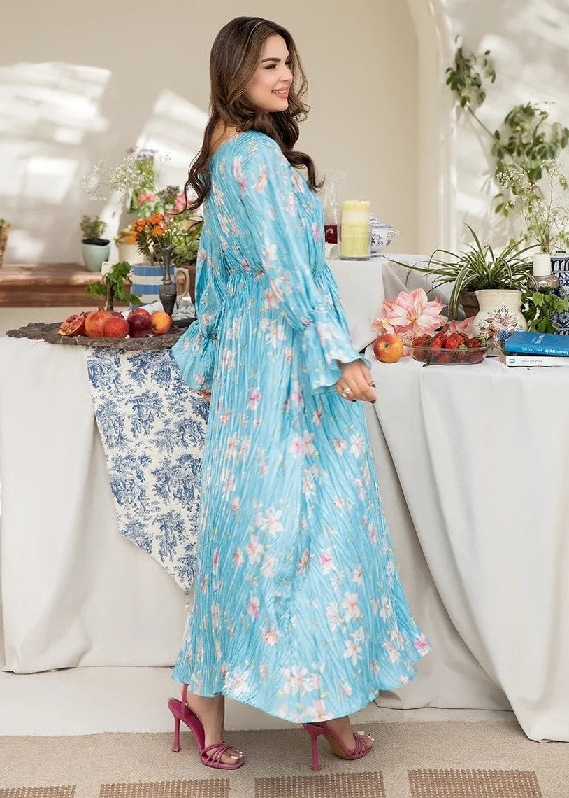 silk Dress in Blue