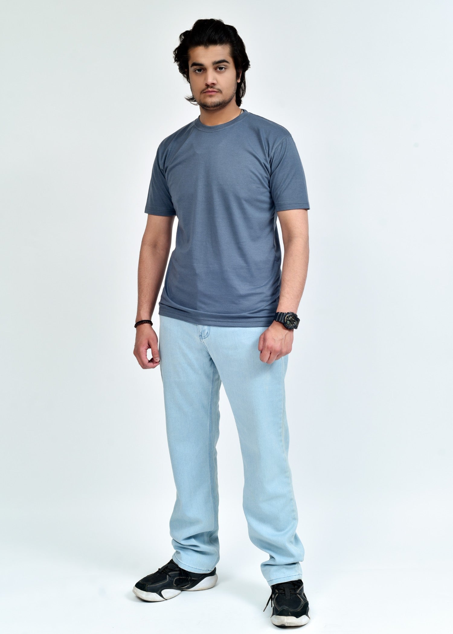 cotton T Shirt in Steal grey