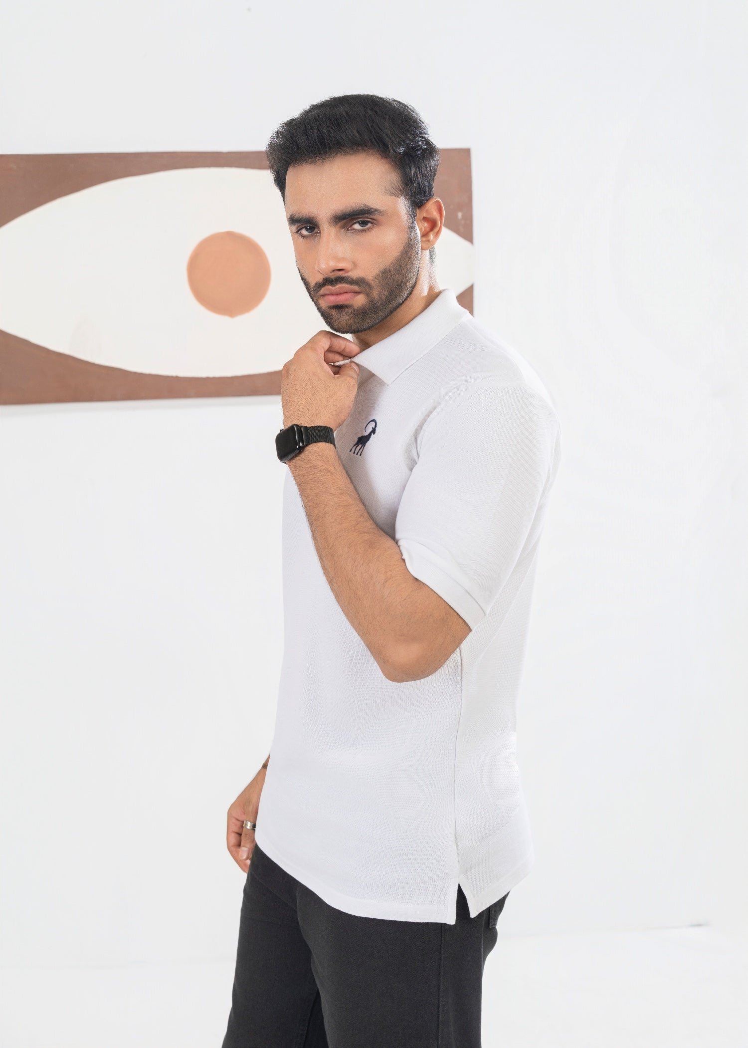 cotton pique Polo Shirt in White