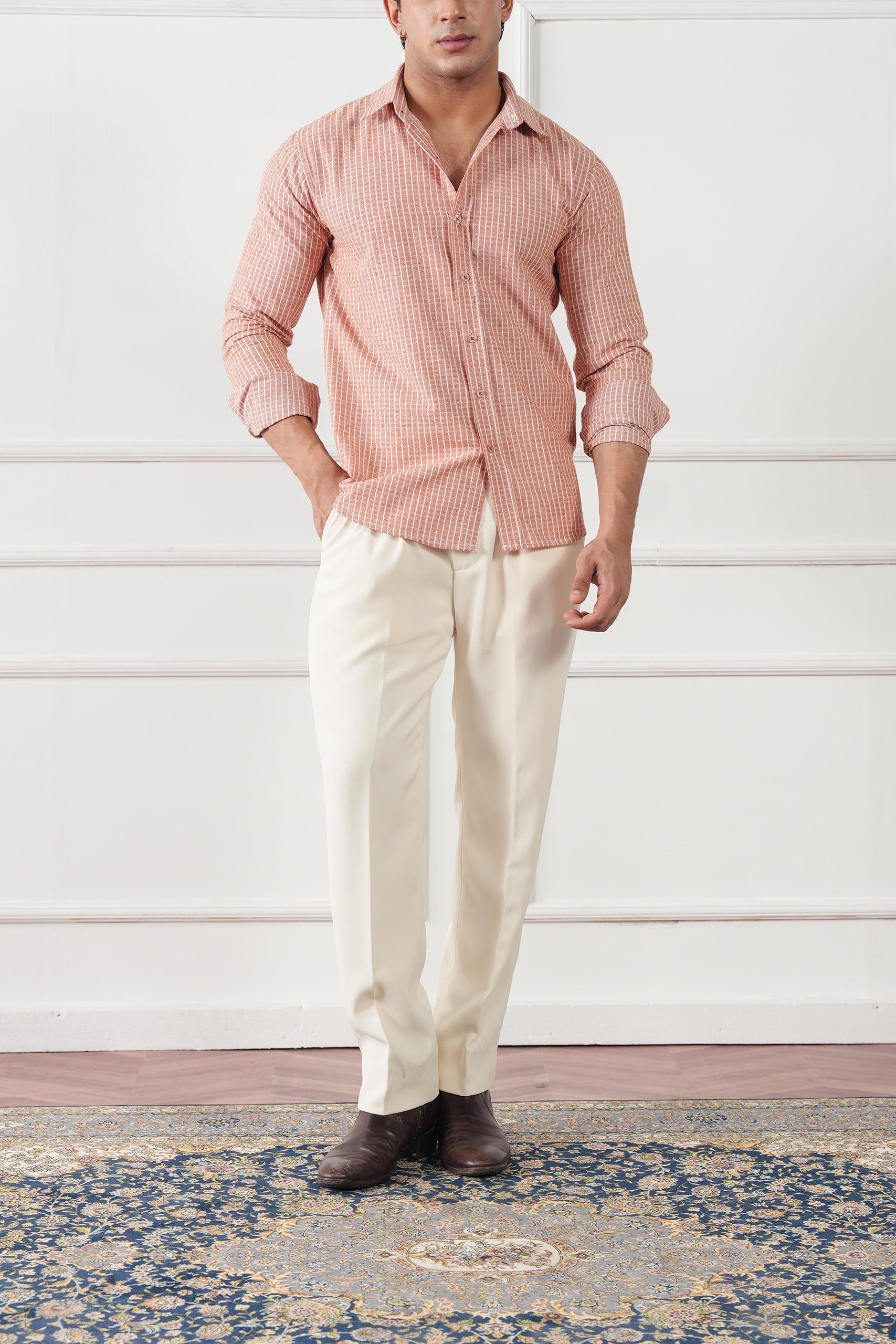 polycotton Casual Shirt in Pink