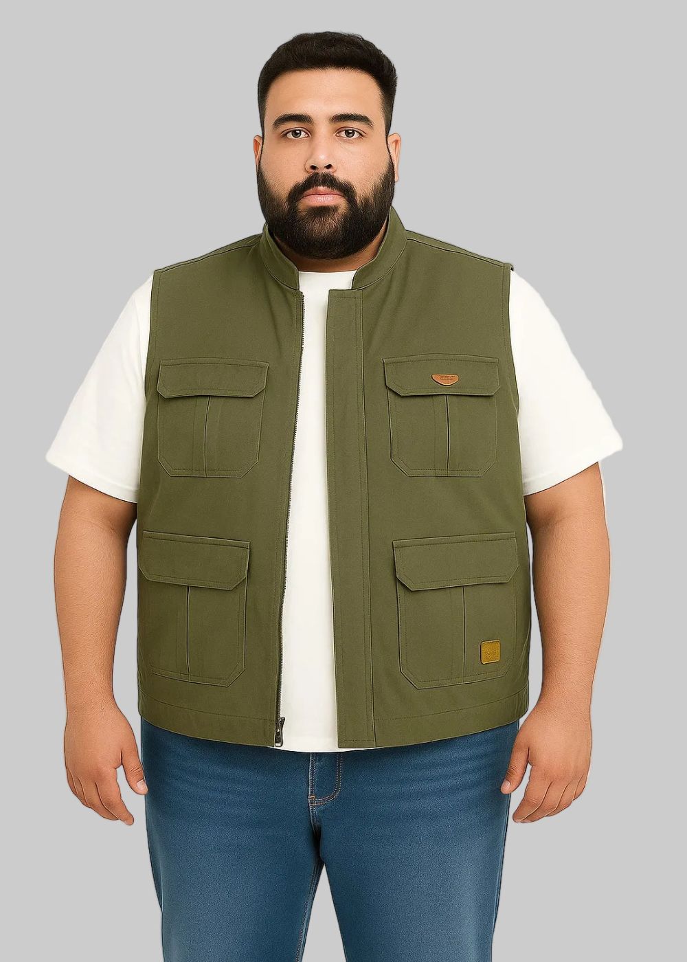 twill cotton Jacket in Olive green
