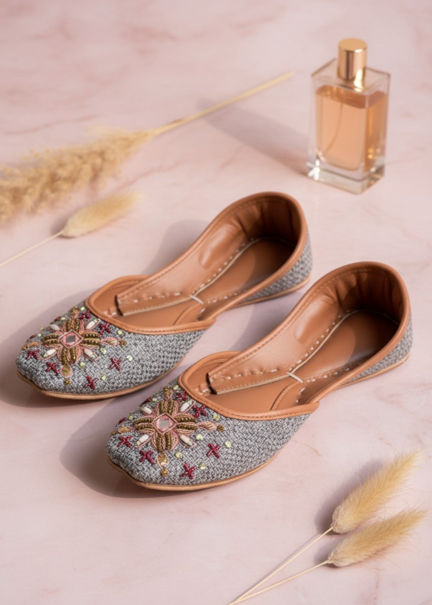 Khussa in Grey by - High Quality Women Khussa OWZ9578