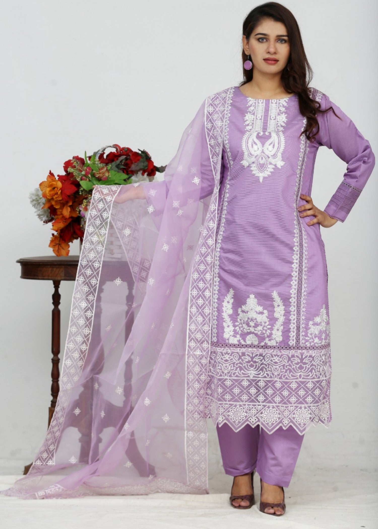 cotton Kurta Set in Wisteria