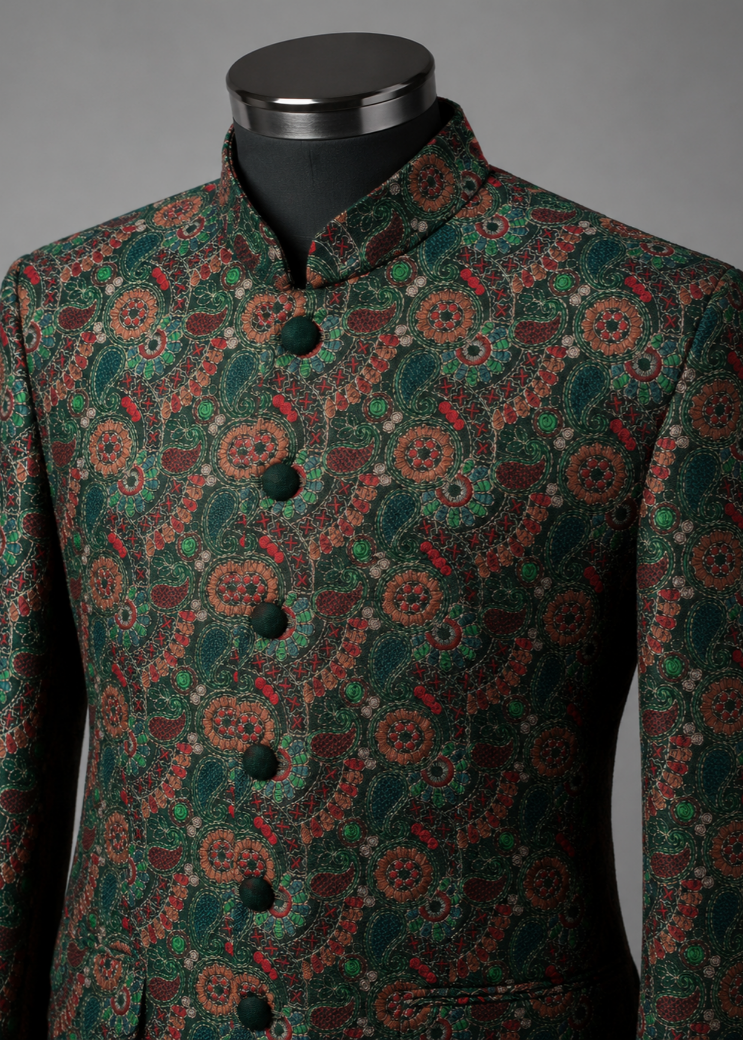 velvet Prince Coat in Green