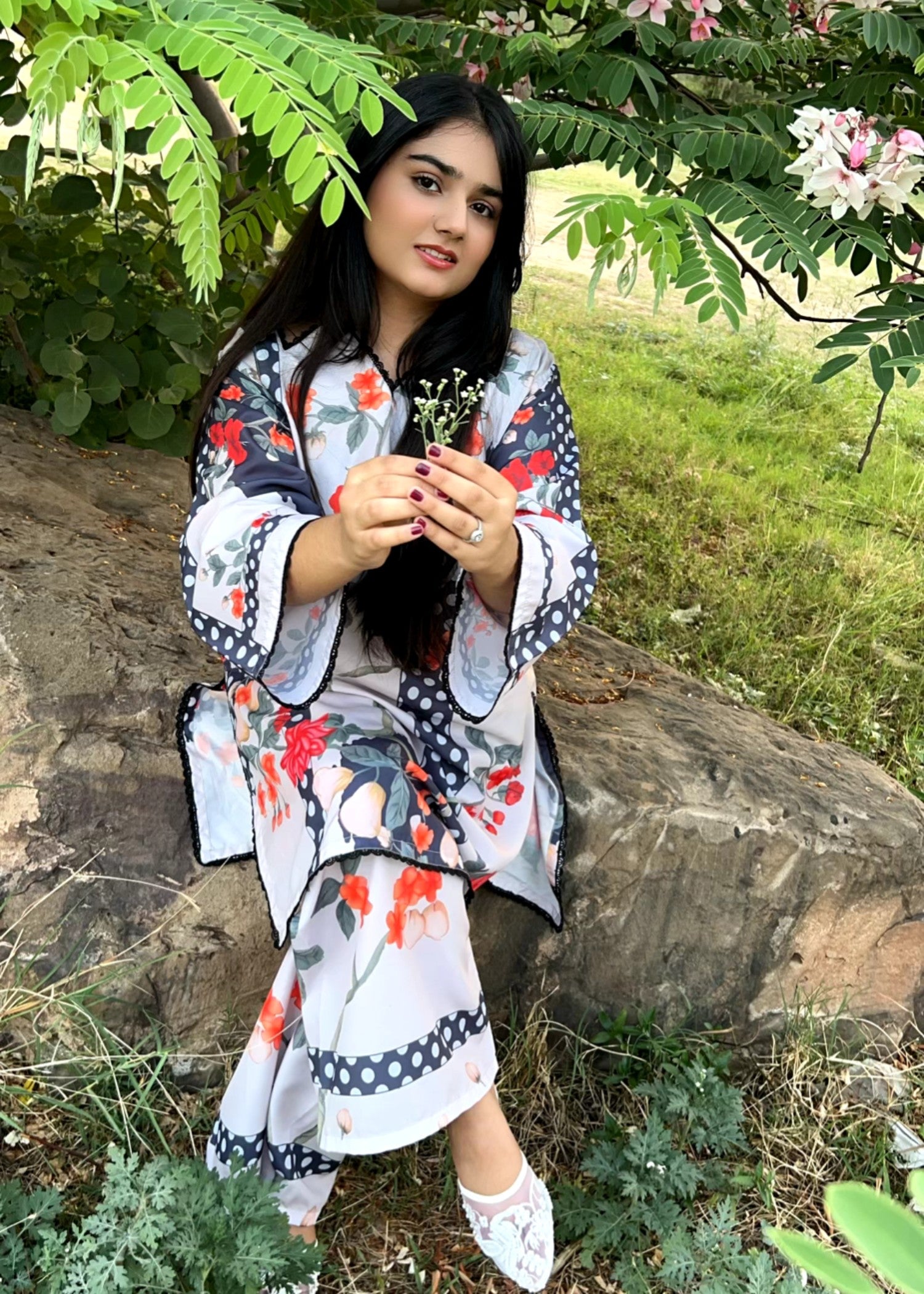 poly lawn Co Ord Sets in Multi, lynx white