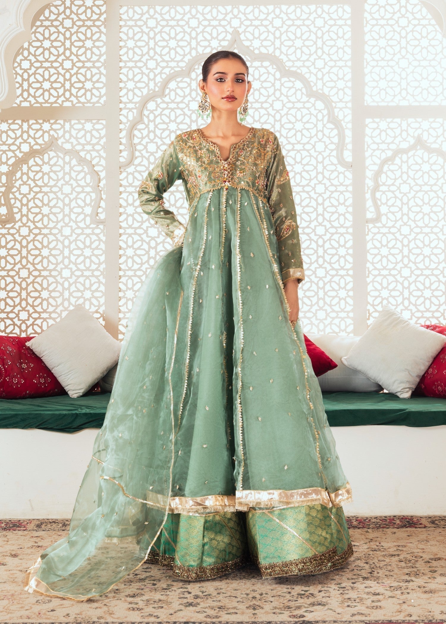 organza Maxi in Green