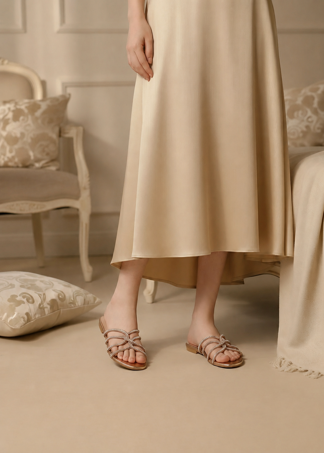 Flats in Peach orange by - High Quality Women Flats YGS4398