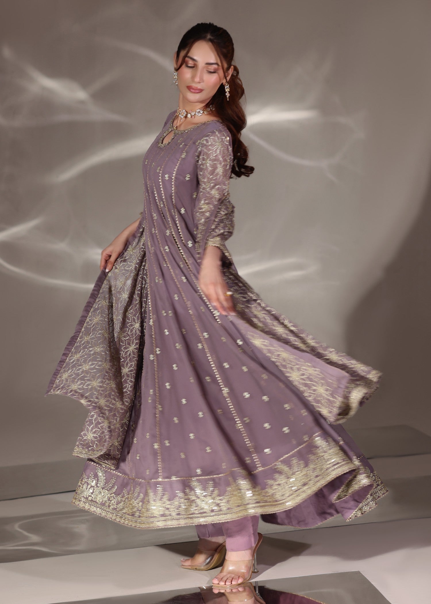 chiffon Maxi in Lavender pink