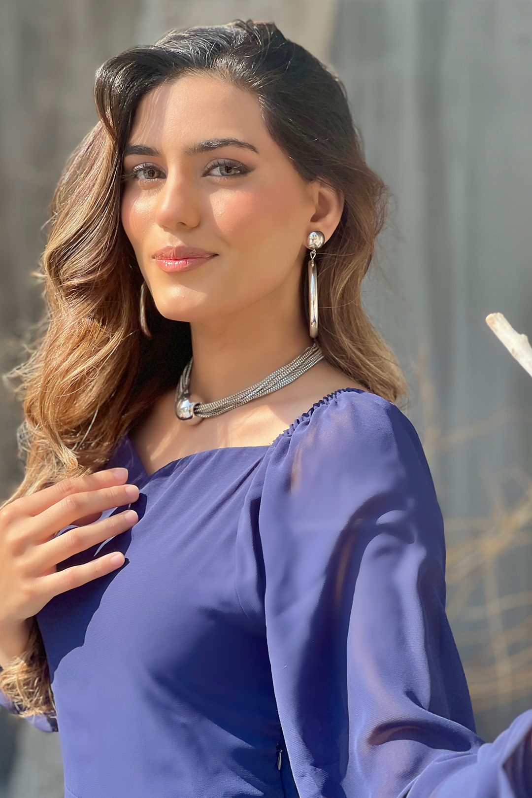 chiffon Dress in Blue