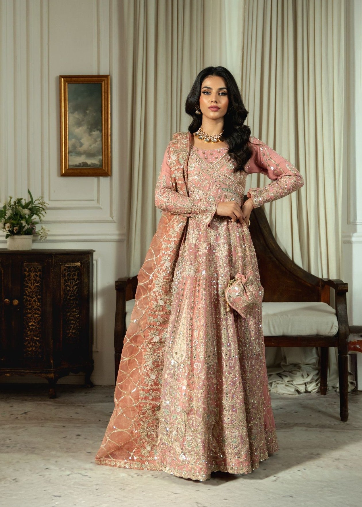 chiffon Maxi in Blush pink
