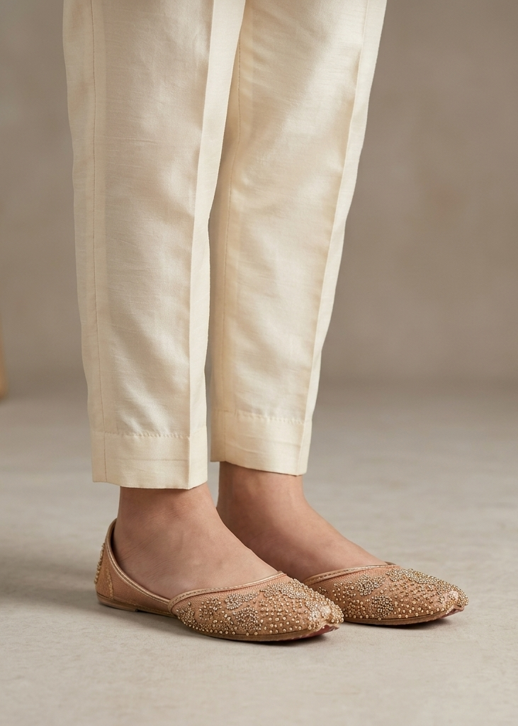 Khussa in Champagne by - High Quality Women Khussa CYV8960