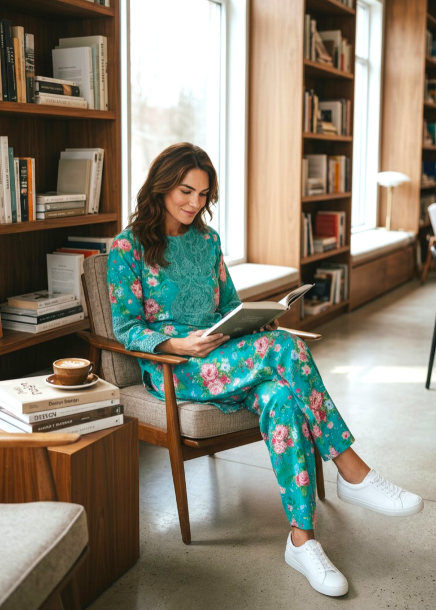 arabic lawn Kurta Set in Multi