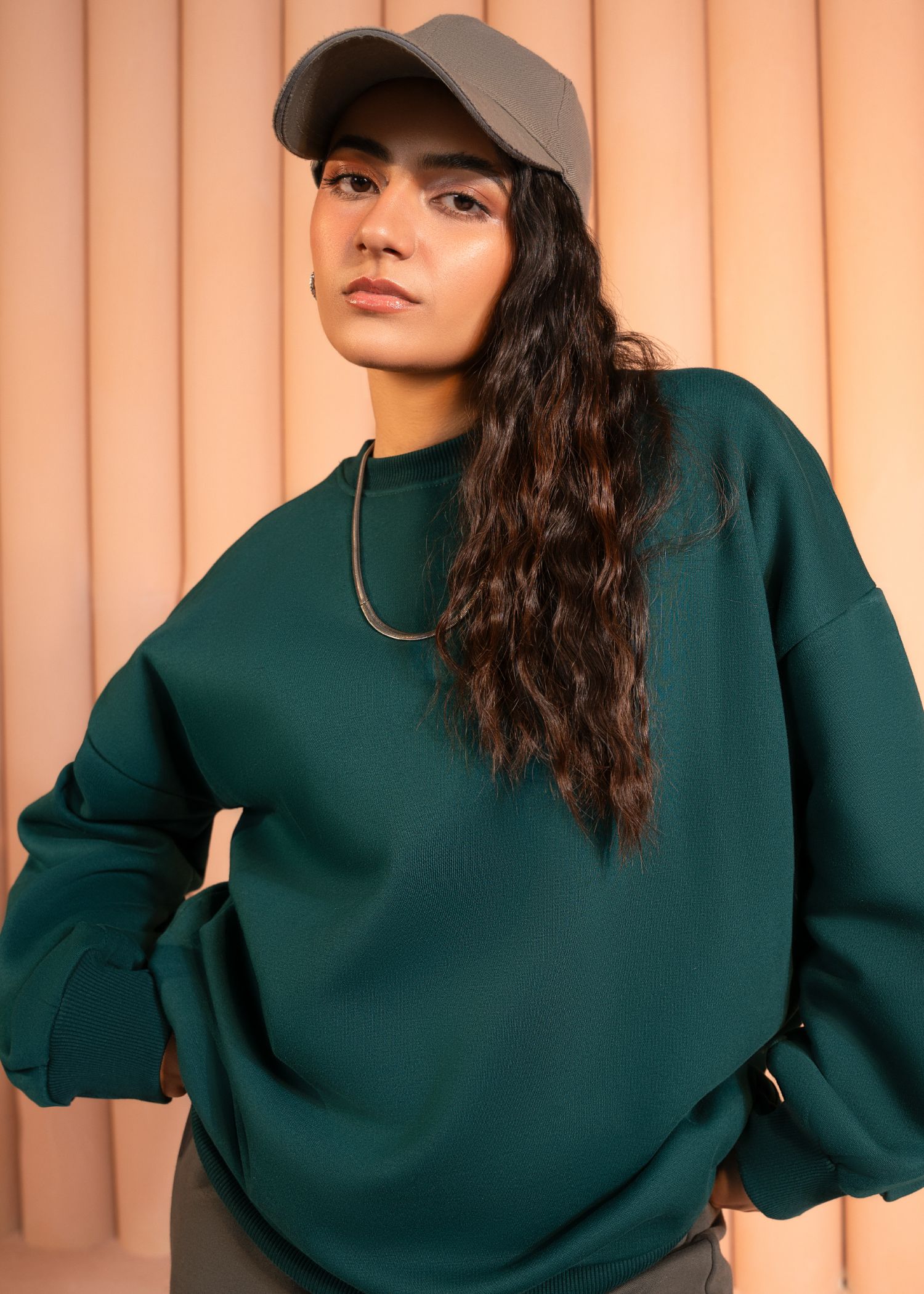 fleece Sweatshirt in Green