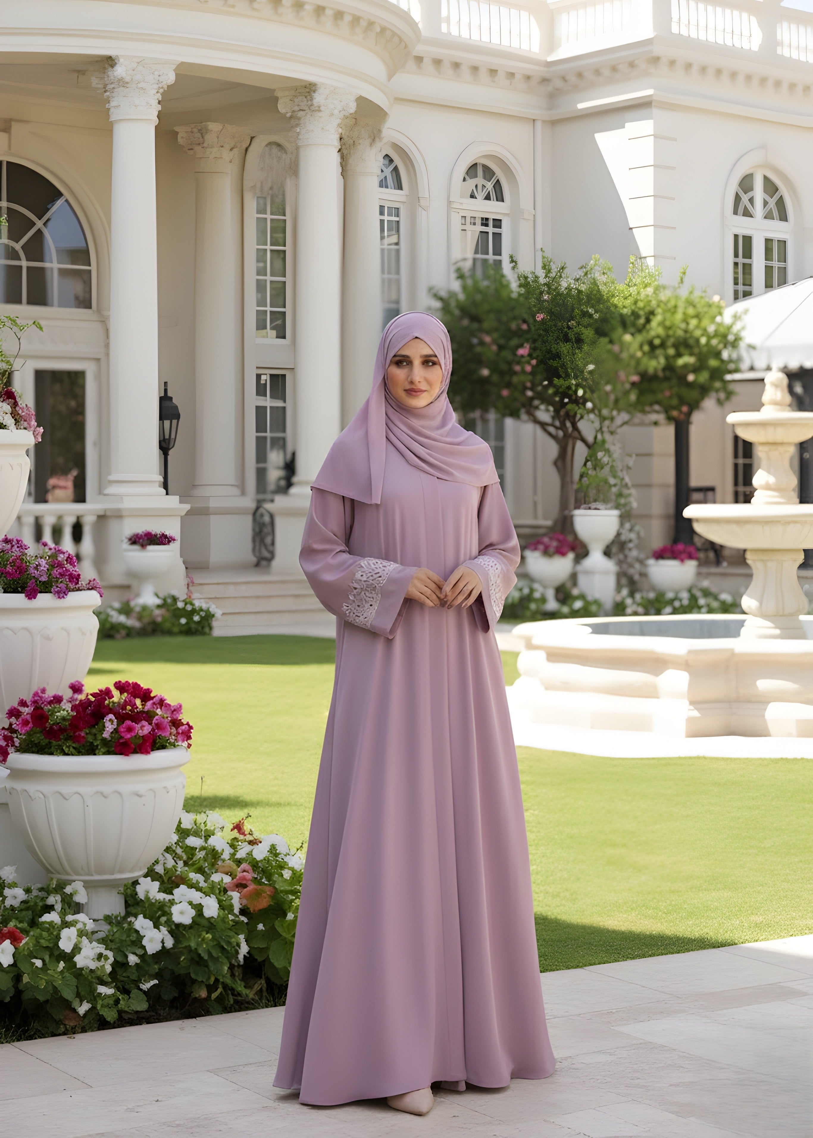 nidha Abaya in Lilac